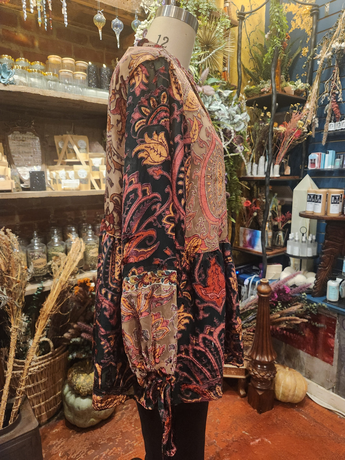 Semi Sheer Velvet Blouse