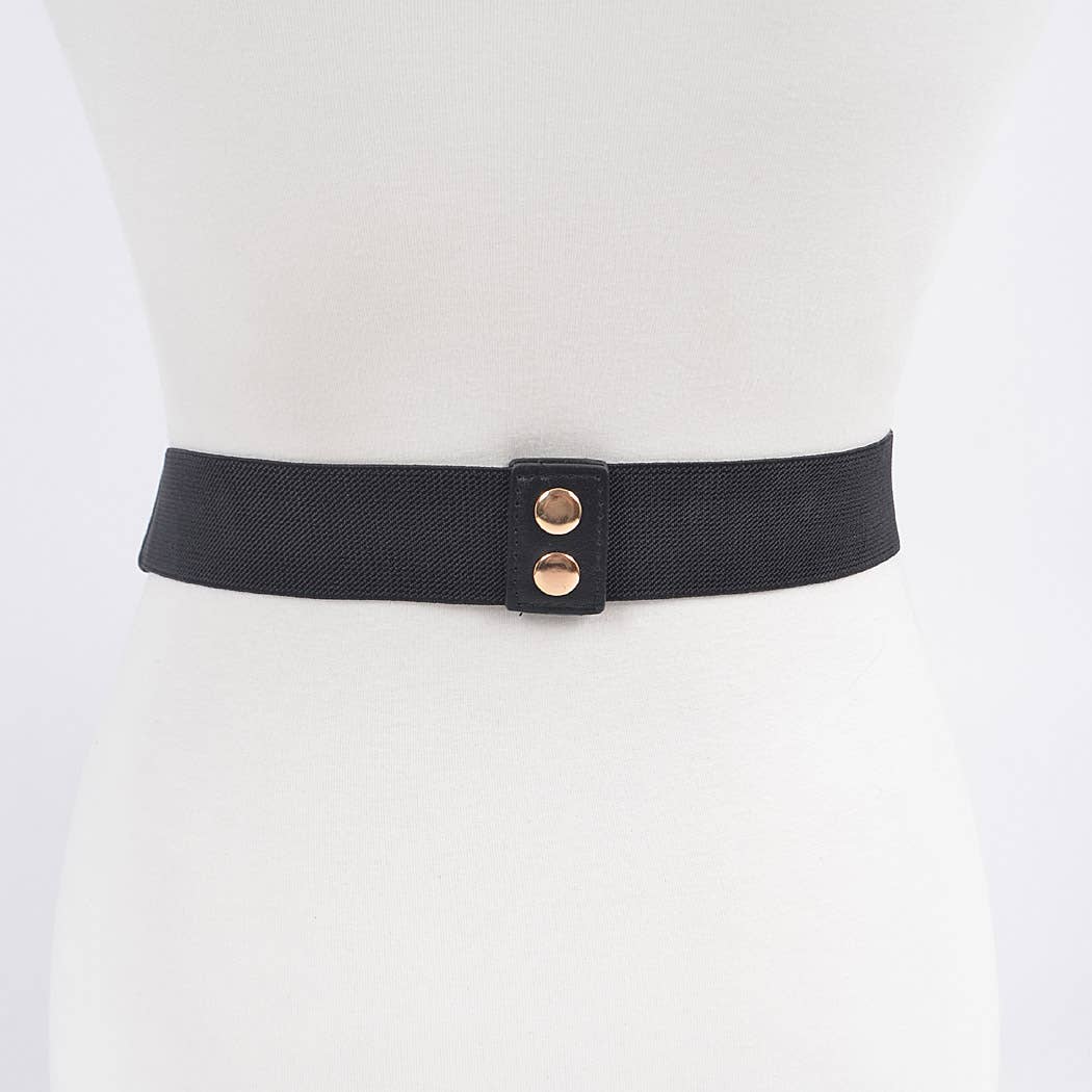 Multi-Layered Chain Elastic Belt - Black/Gold