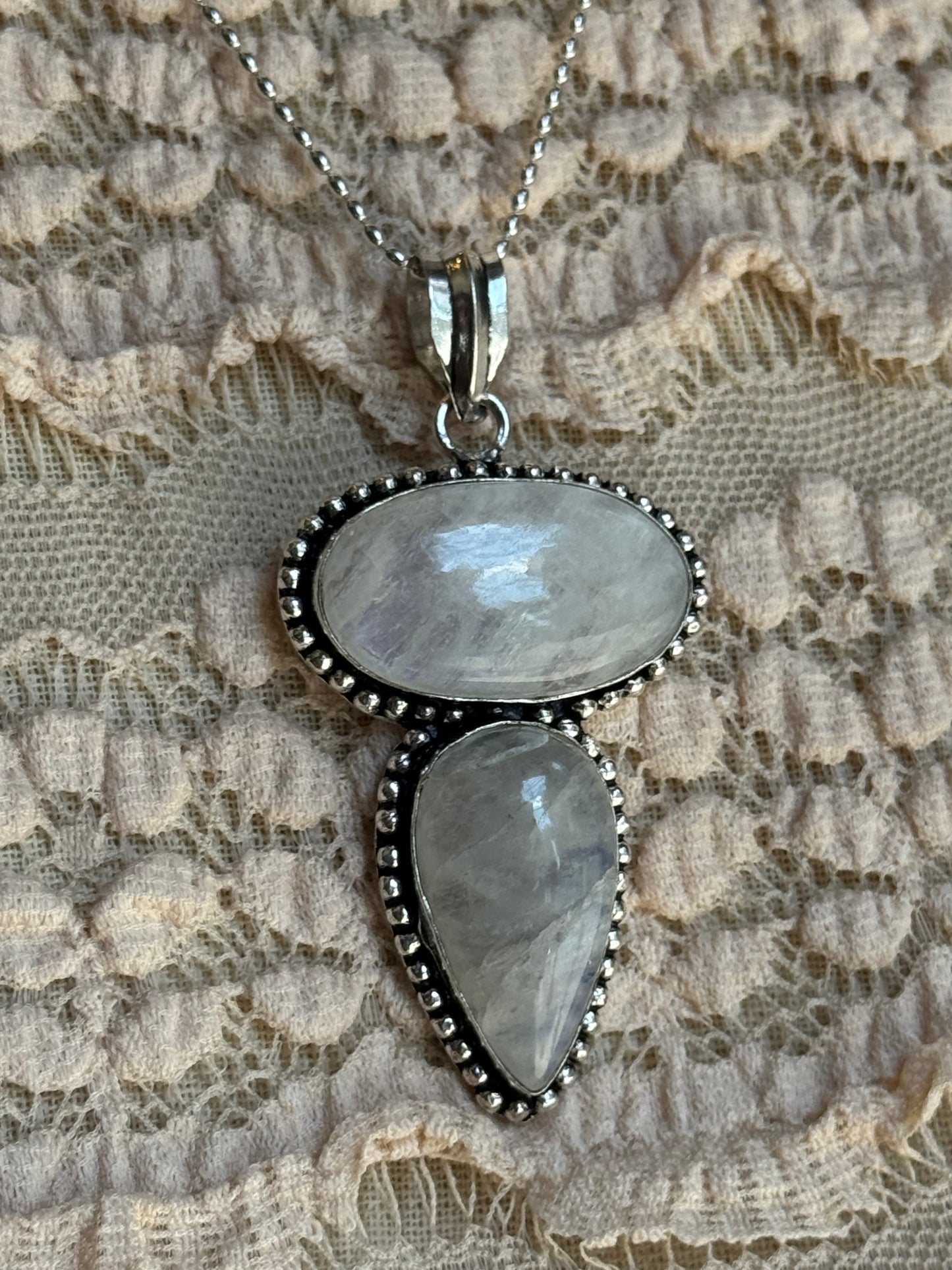 Double Rainbow Moonstone Pendant