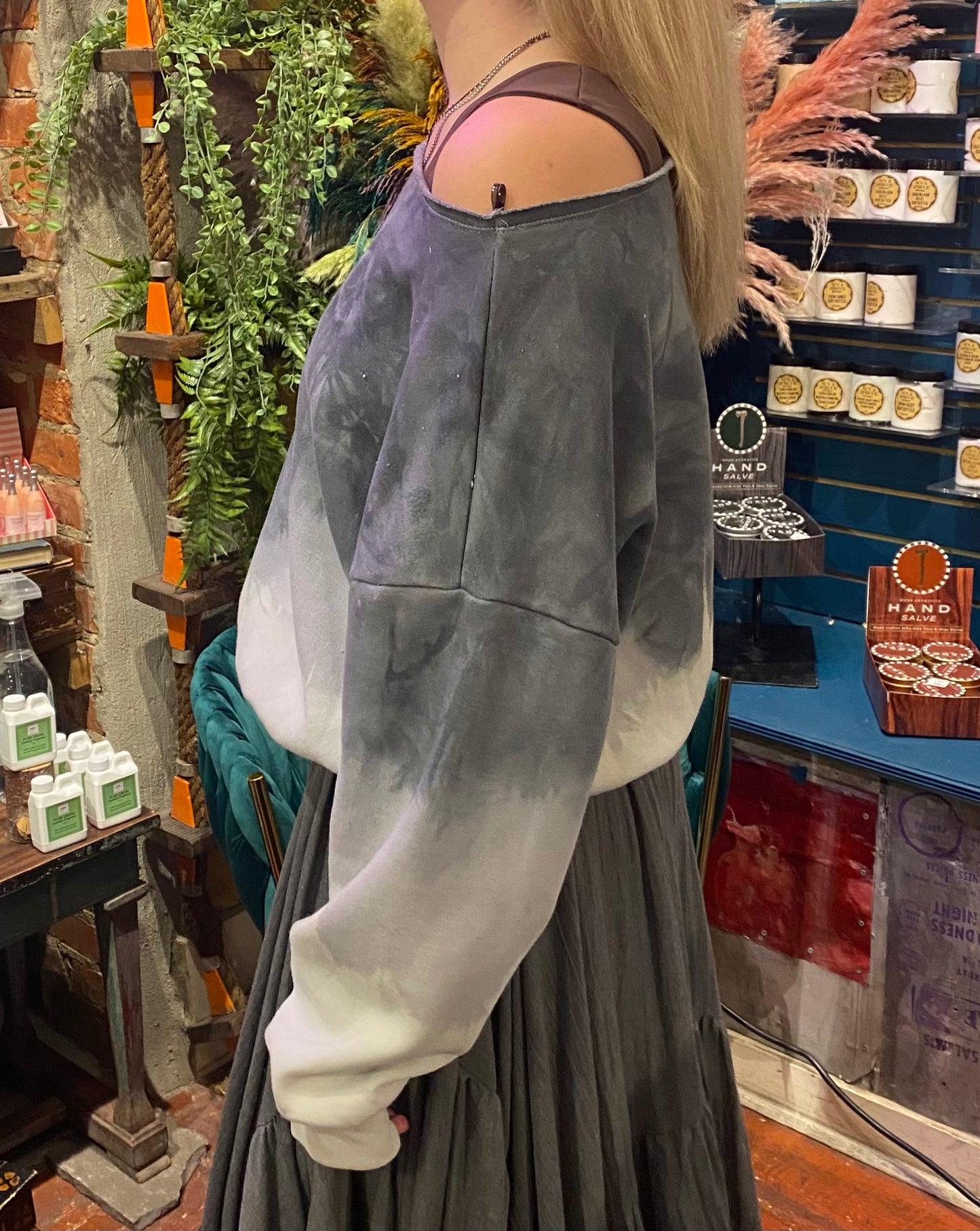 Custom Dyed Off Shoulder - Sky