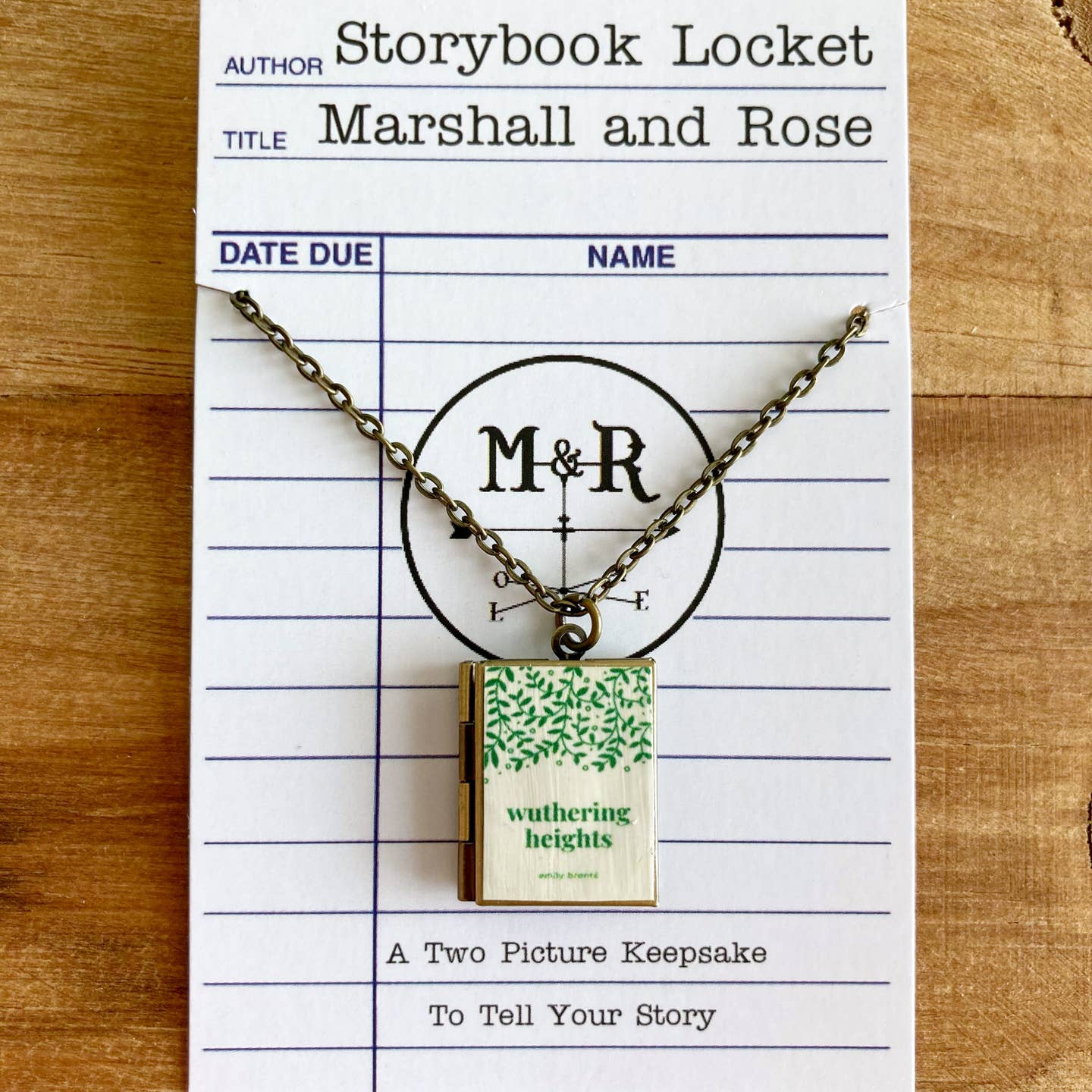 Book Locket Wuthering Heights - Green - Stainless Steel