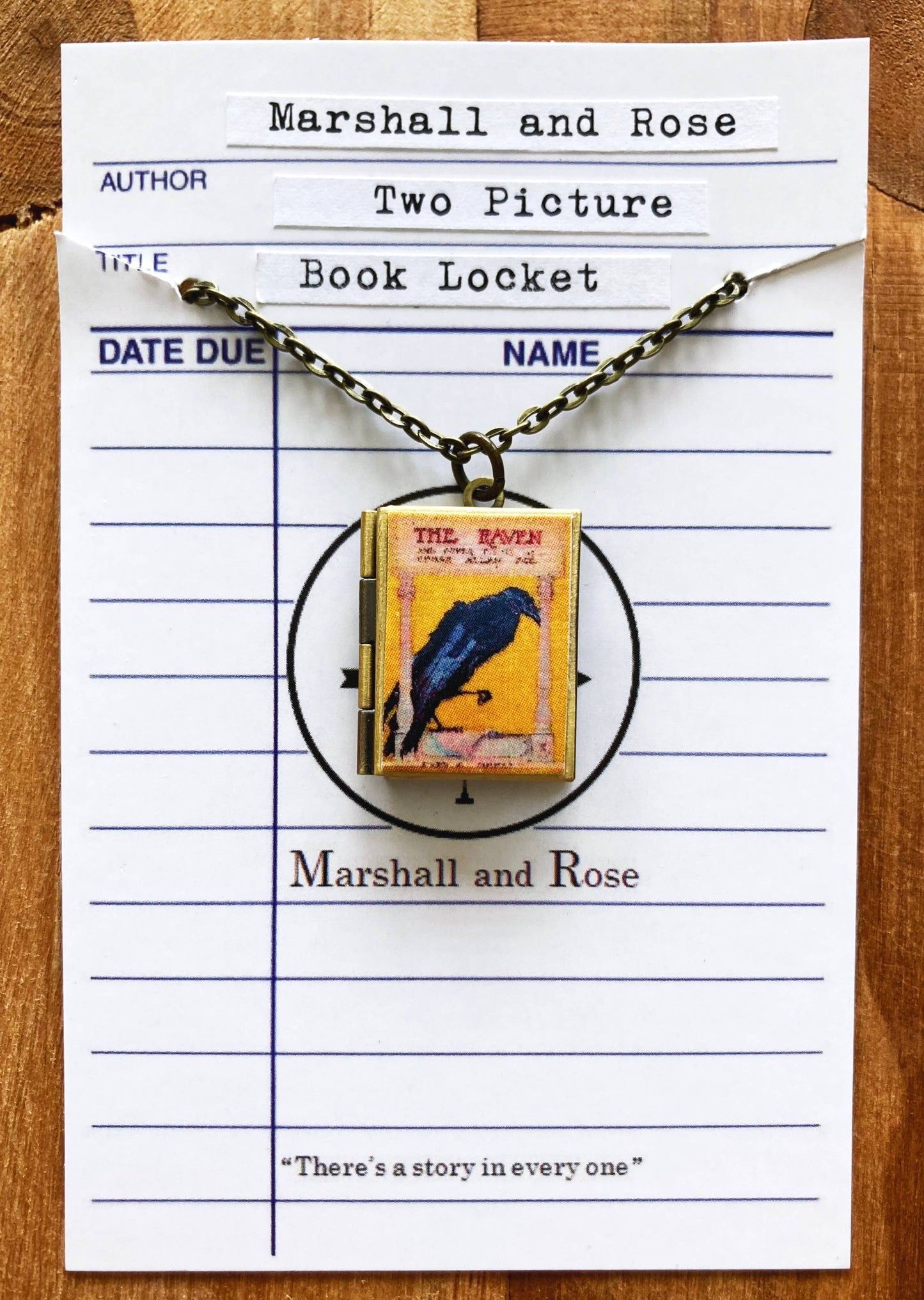 Book Locket The Raven - Bronze