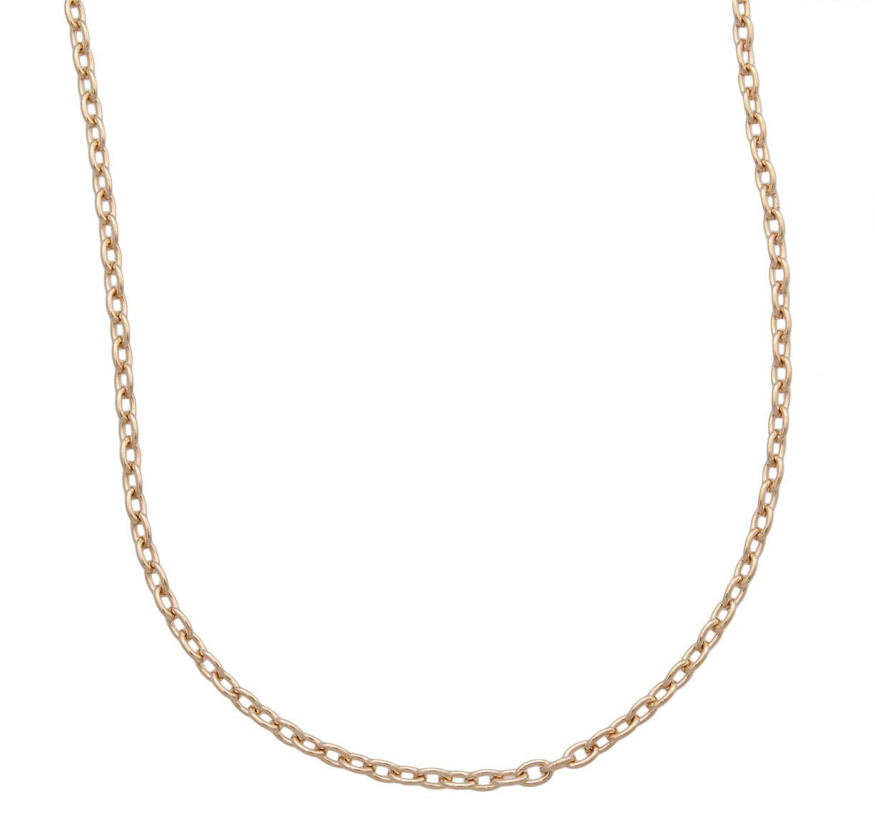 Gold Tone 3mm Base Metal Cross Chain - 30"
