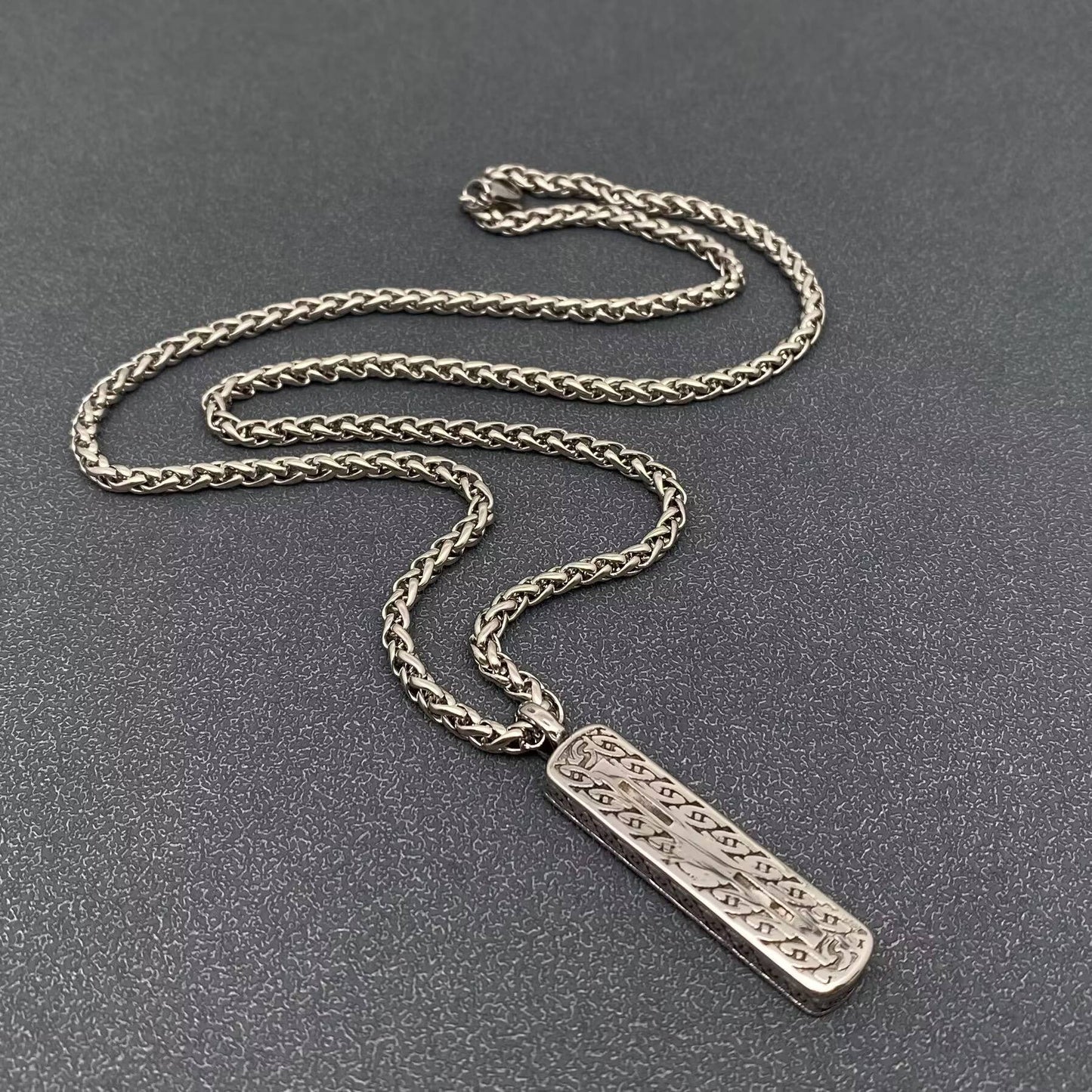 VIntage Viking Sword In The Box Charm Necklace