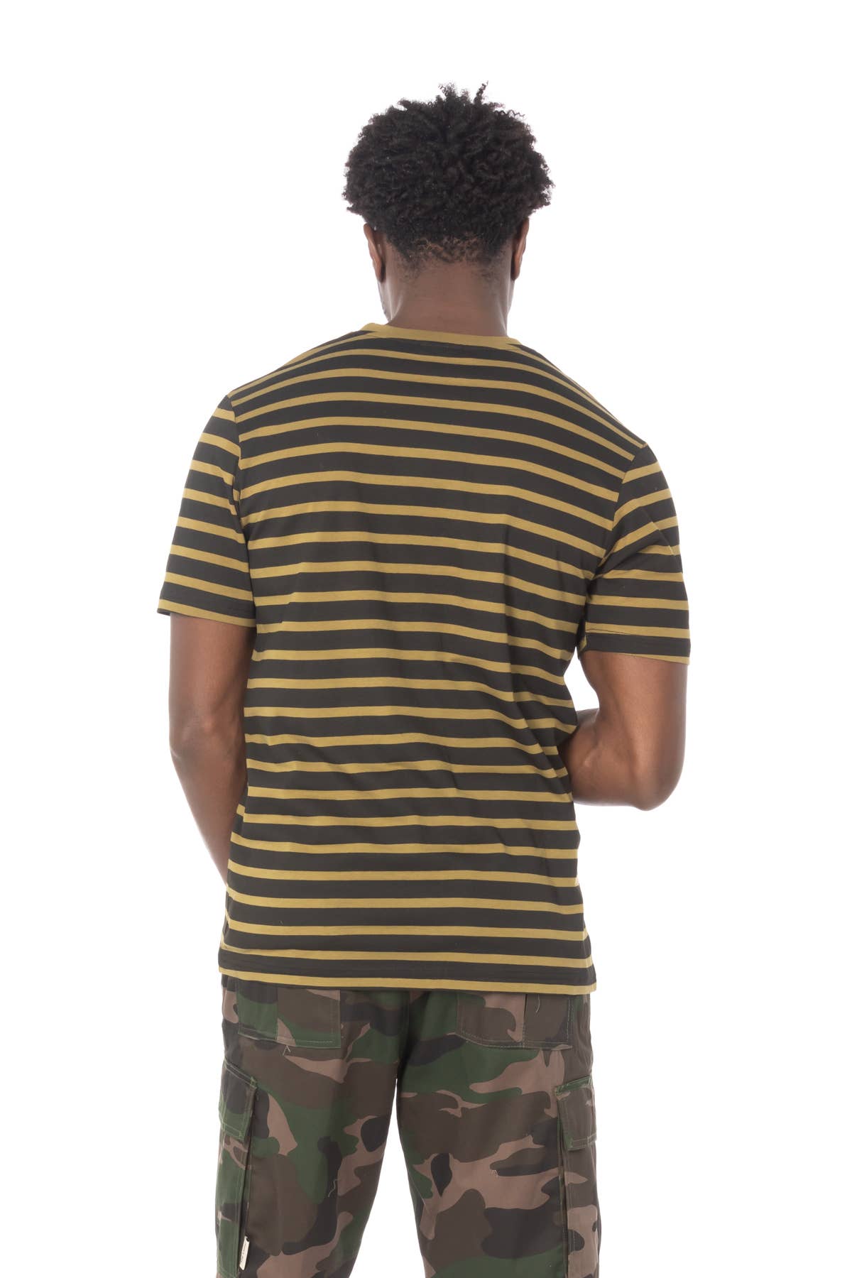 Hawks Bay Men's Stripe T-Shirt - OLIVE