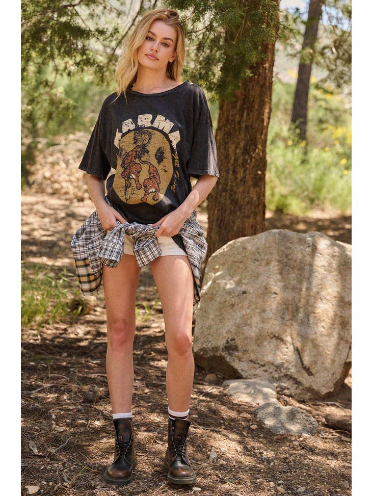 Good Karma Oversize Graphic Tee - La De Da