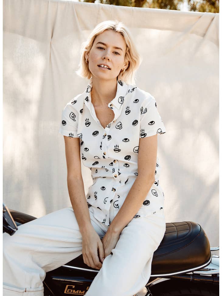 Morning Glory Button-up Top - La De Da