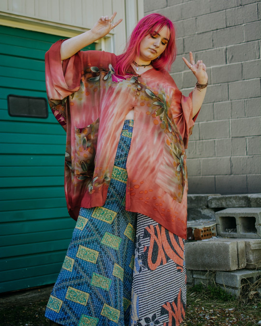 Teal Dream Gaia Split Tunic - La De Da