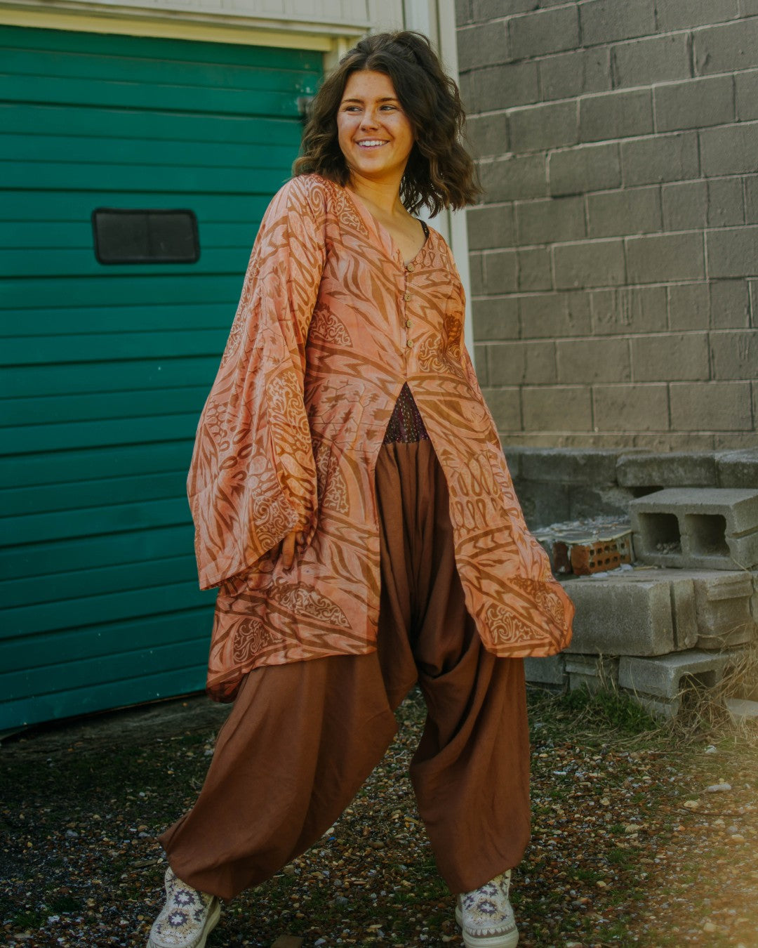 Teal Dream Gaia Split Tunic - La De Da