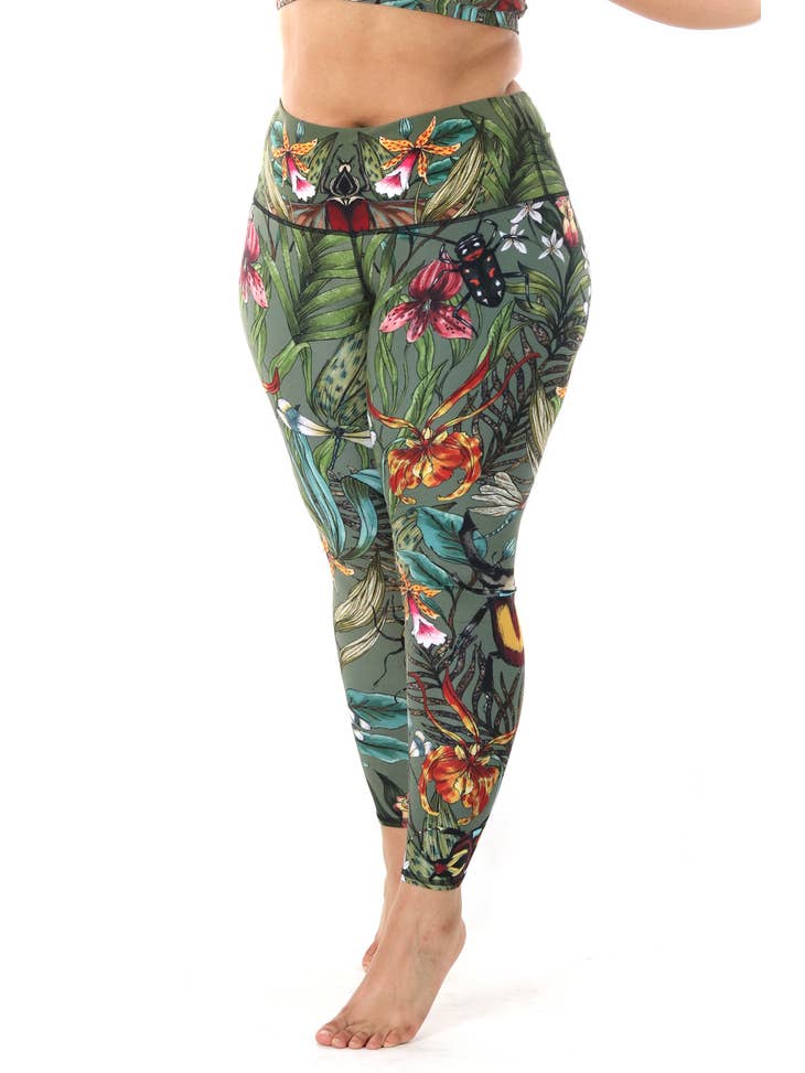 Green Thumb Printed Yoga Leggings - La De Da