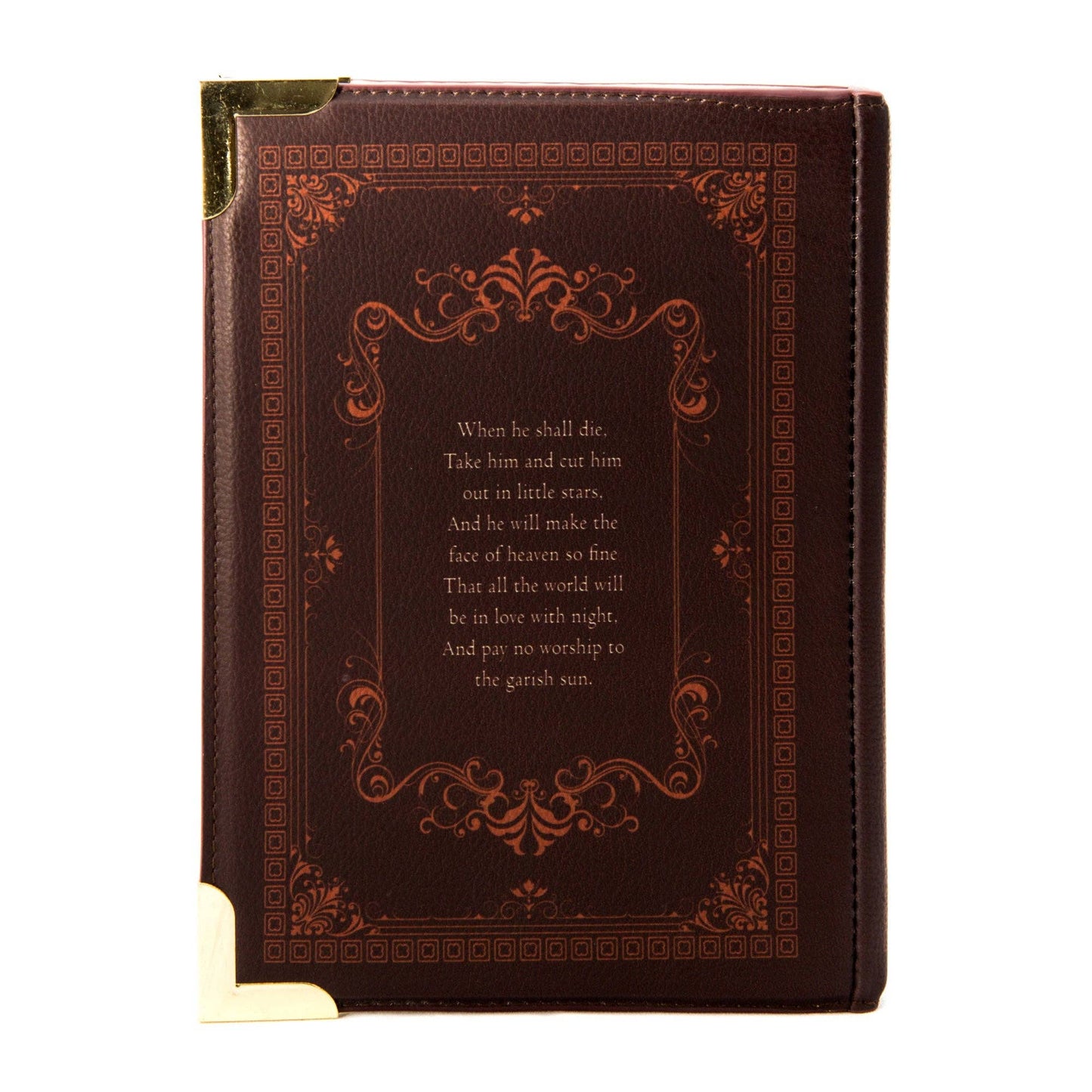 Romeo and Juliet Kiss Brown Book Crossbody Vegan Handbag - Small
