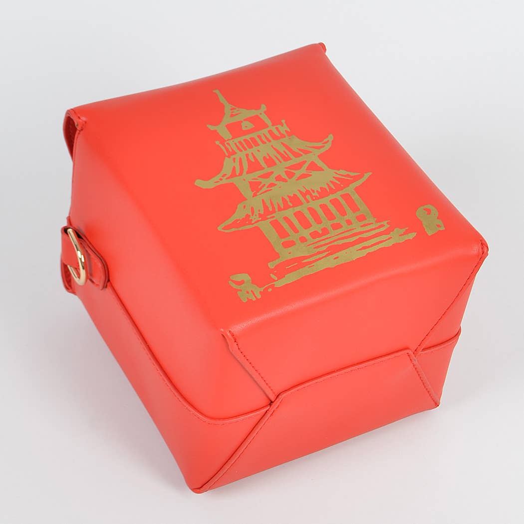 Chinese Food Inspired Thank You Clutch - Red Gold