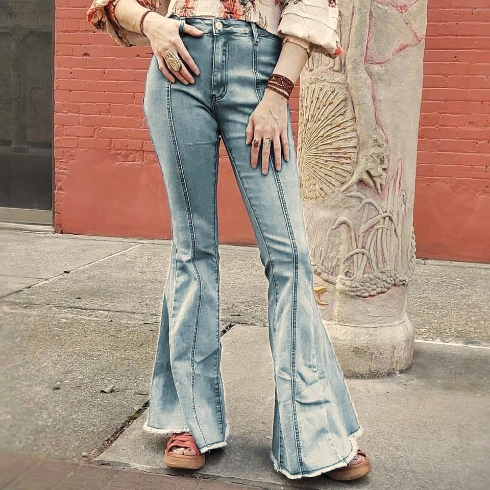 Suede Star Back Flares - La De Da