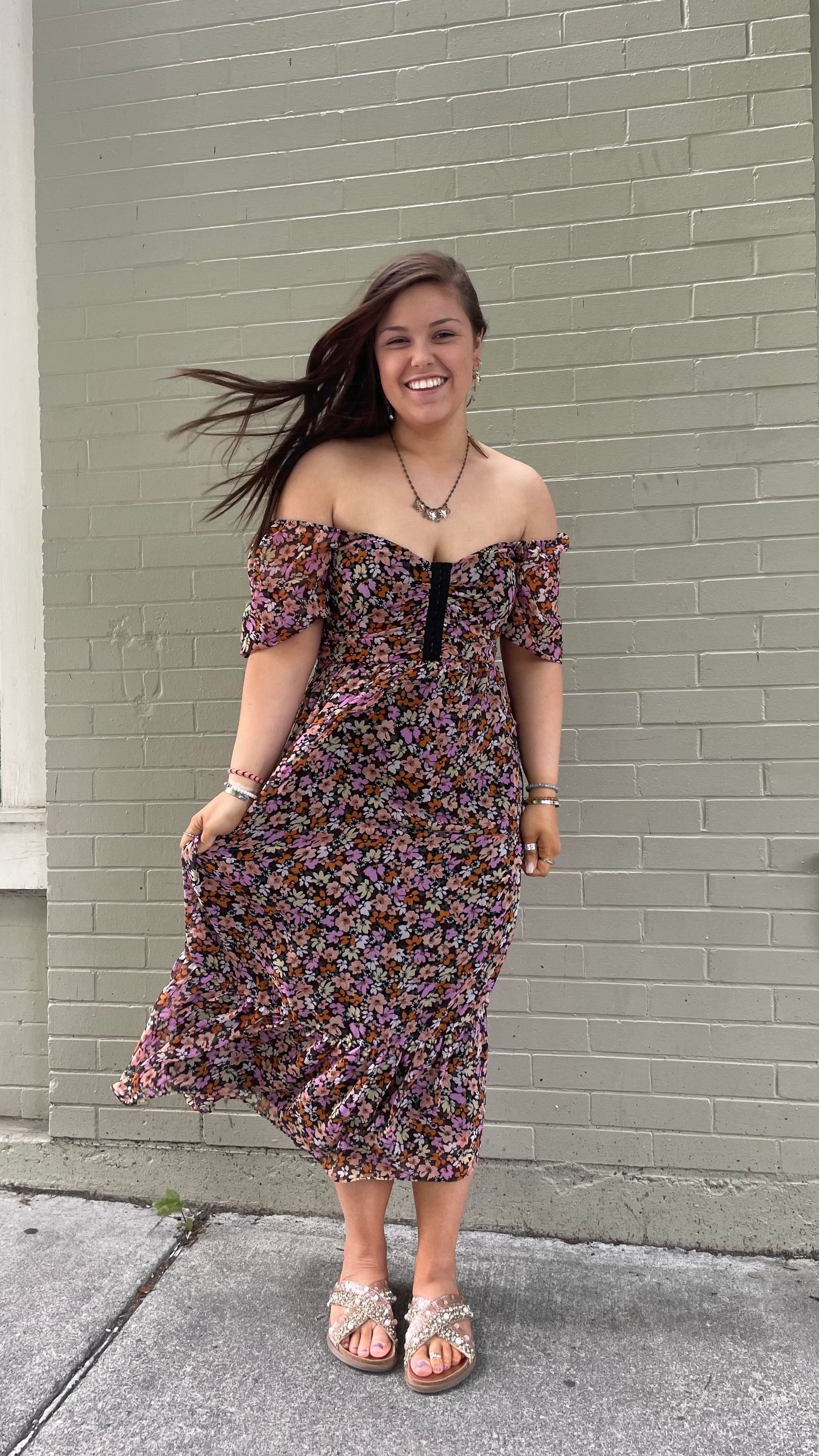 Floral Sedona Midi Dress - La De Da