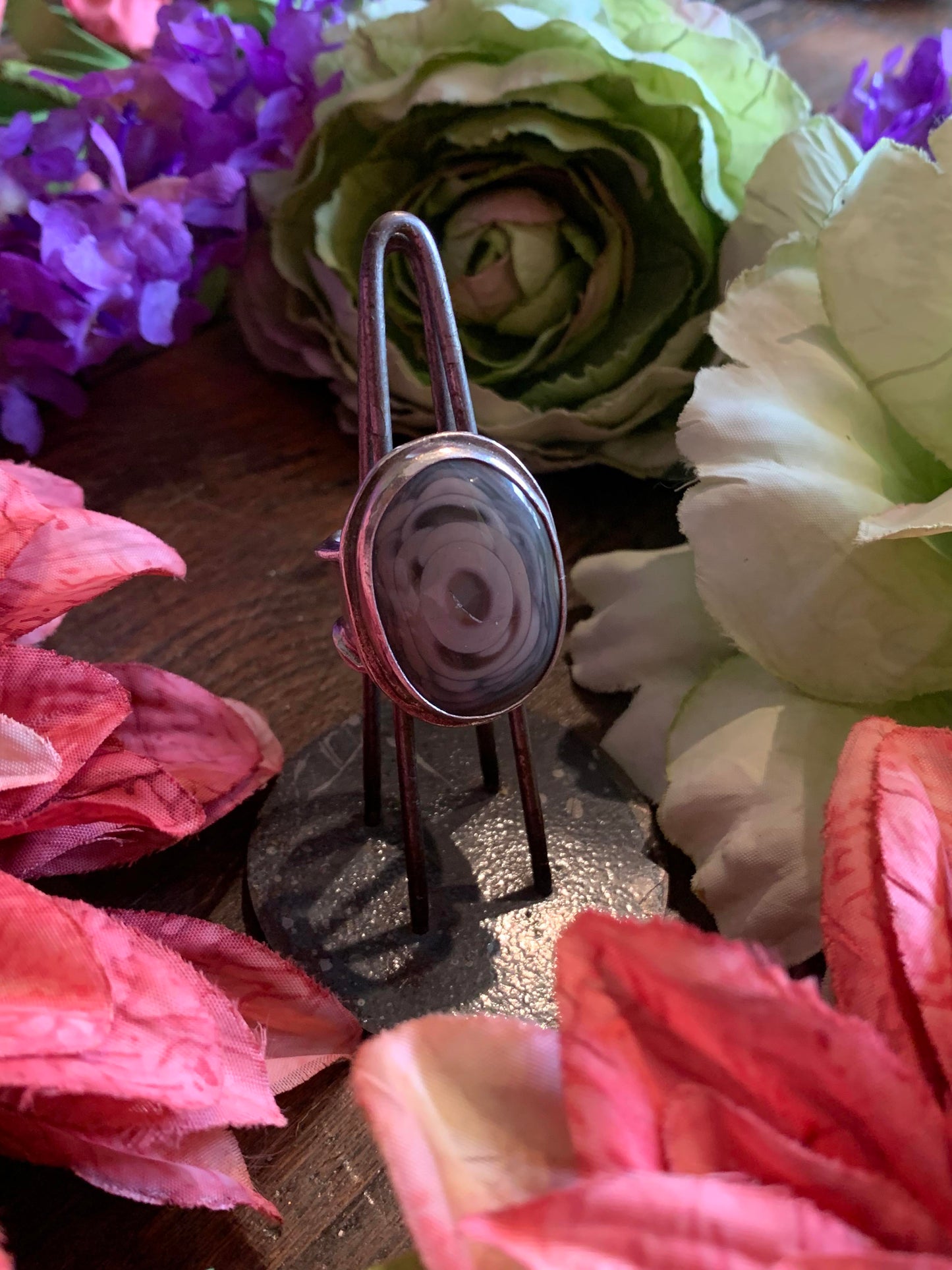 Oval Jasper Fine Silver Ring* - La De Da