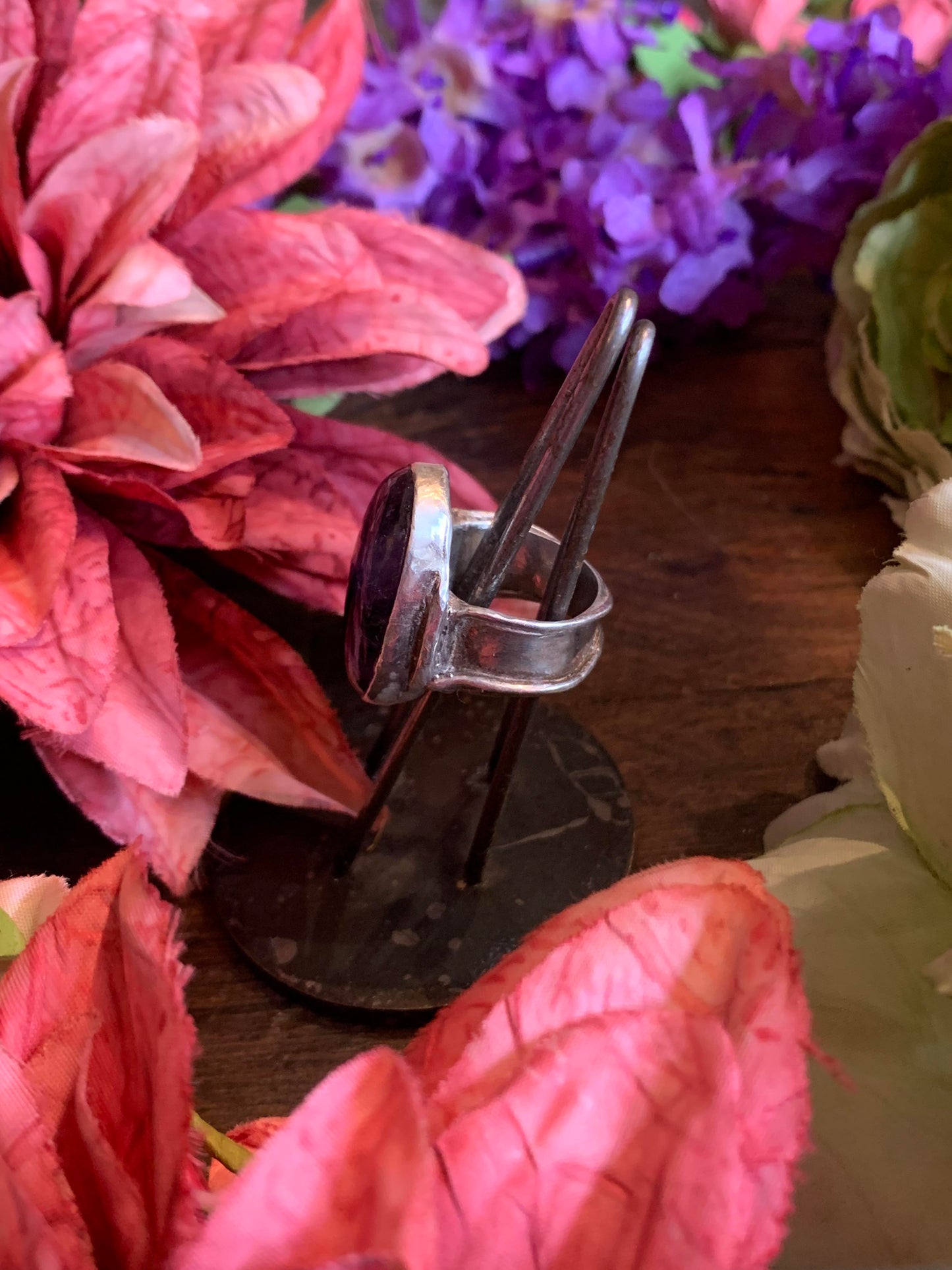 Oval Amethyst Fine Silver Ring* - La De Da