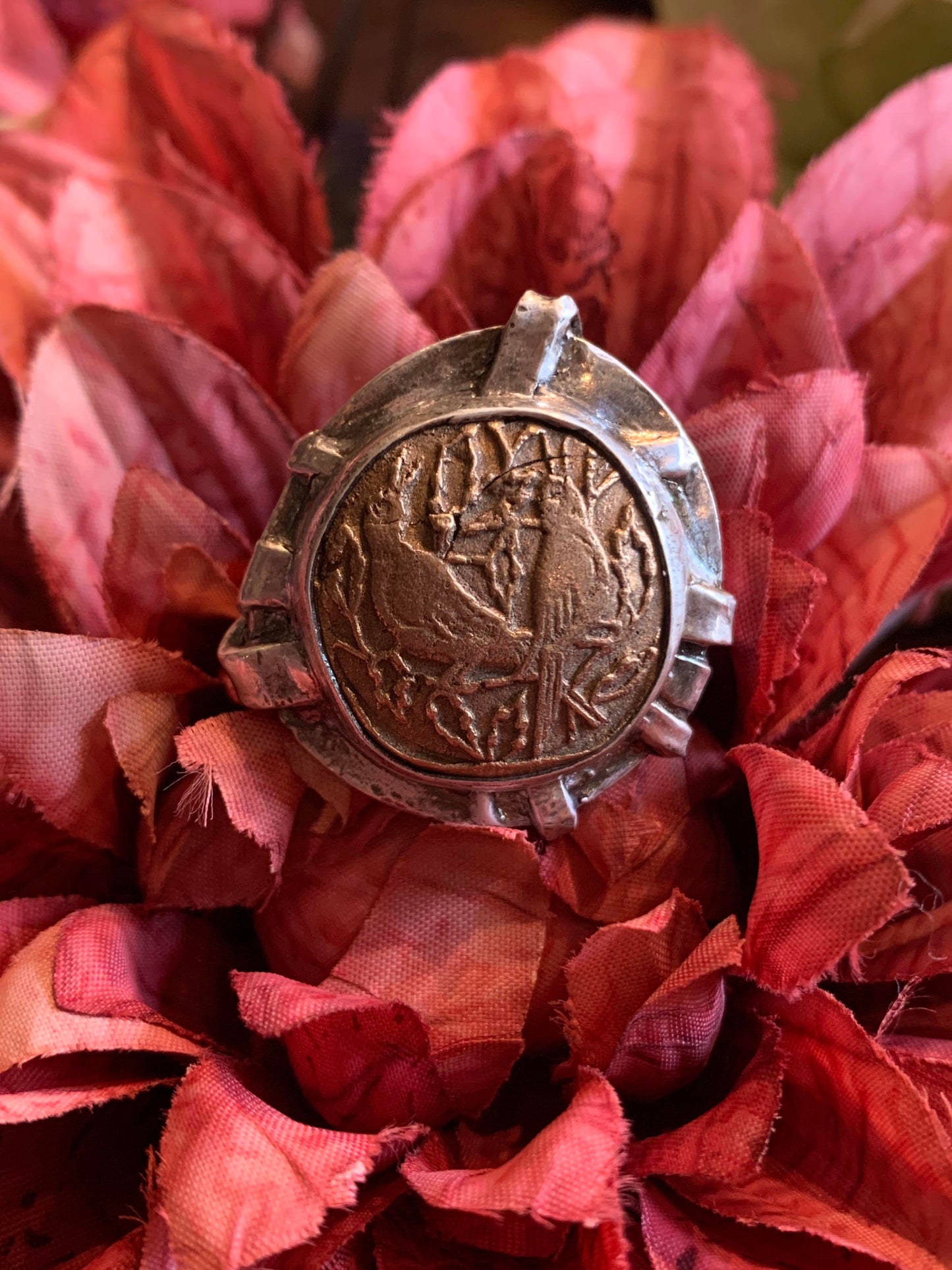 Bronze Birds Fine Silver Artisan Ring* - La De Da