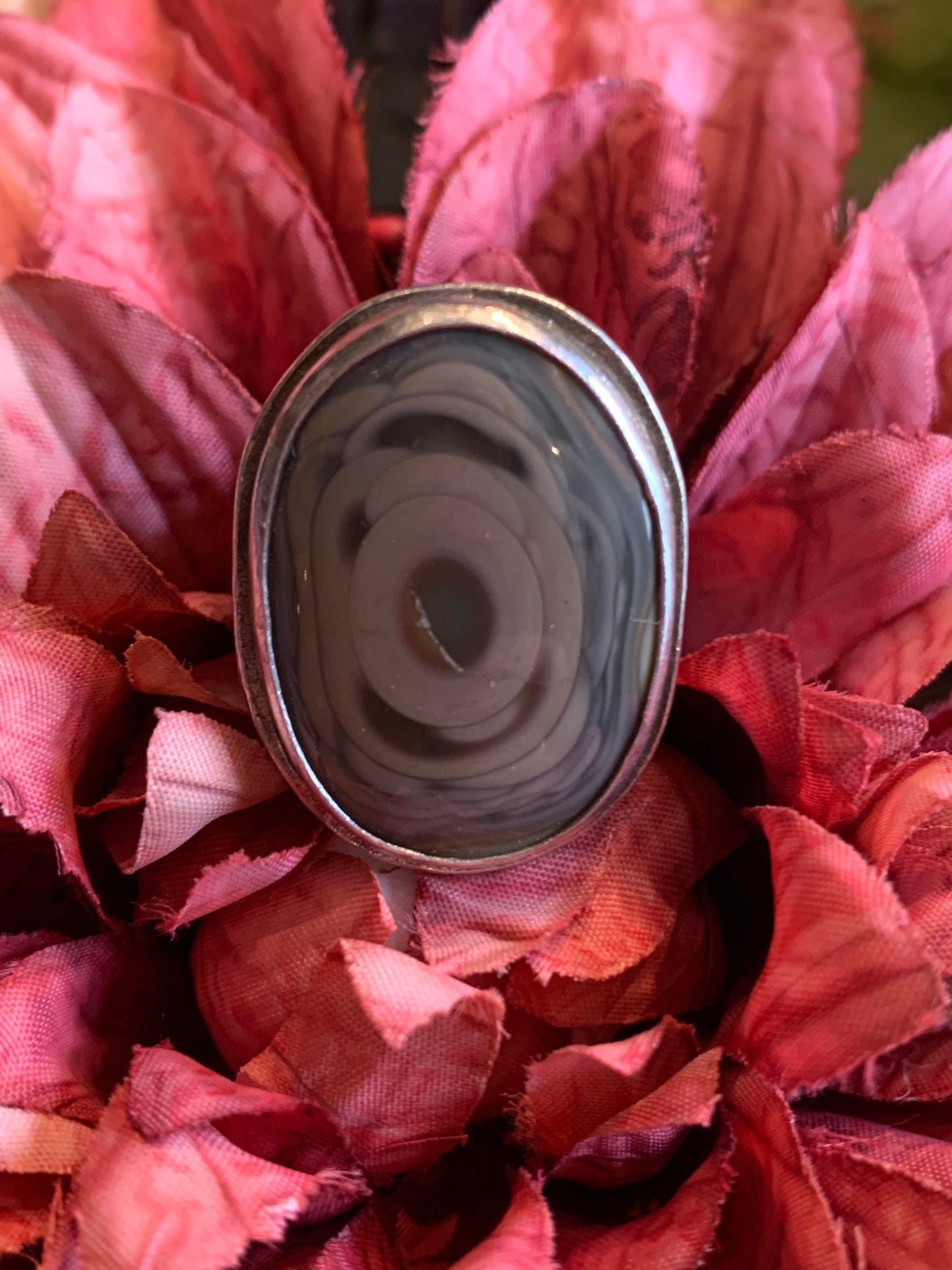 Oval Jasper Fine Silver Ring* - La De Da
