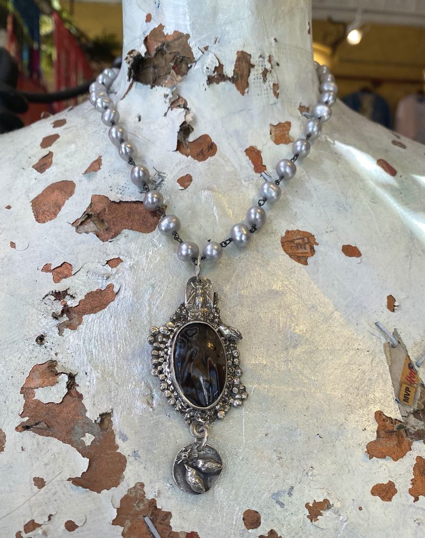 Freshwater Pearl & Dendritic Agate - La De Da