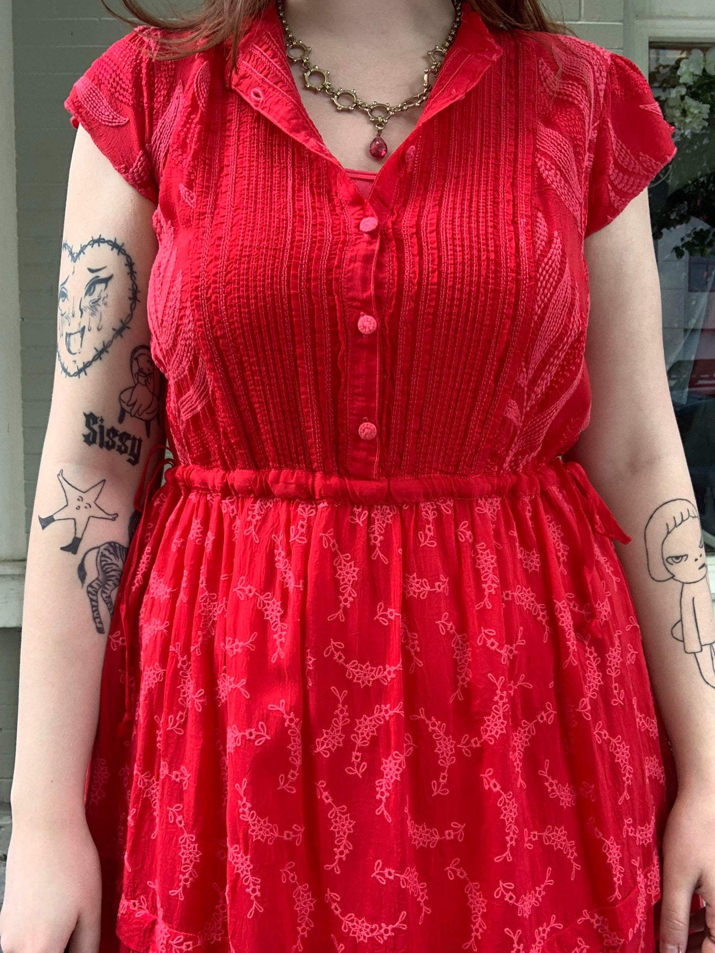 Vitaly Tiered Embroidered Midi Dress - La De Da