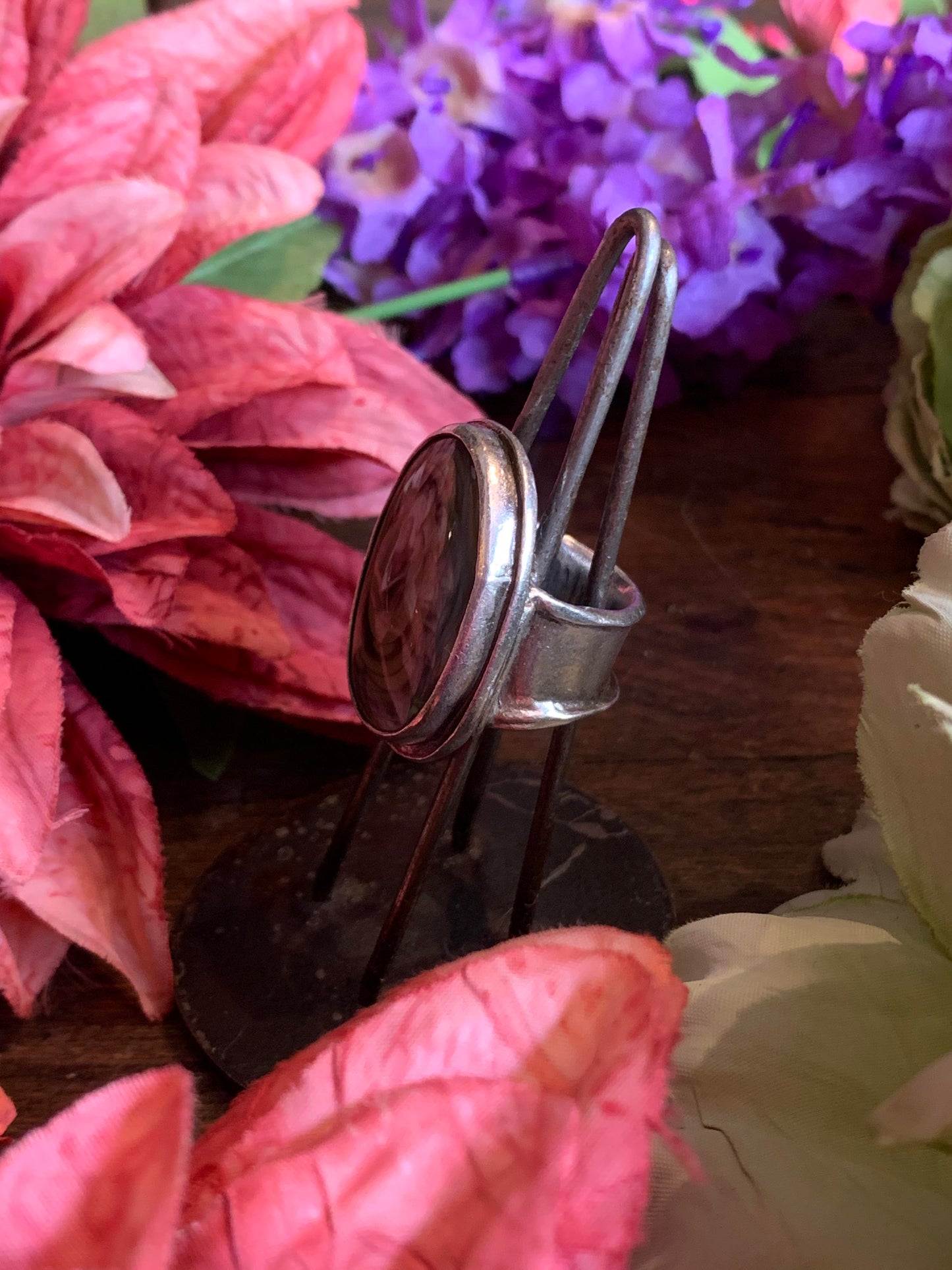 Oval Jasper Fine Silver Ring* - La De Da