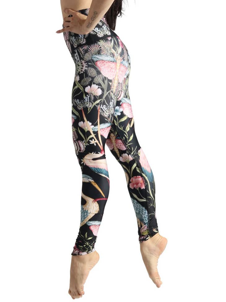Pretty in Black Printed Yoga Leggings - La De Da