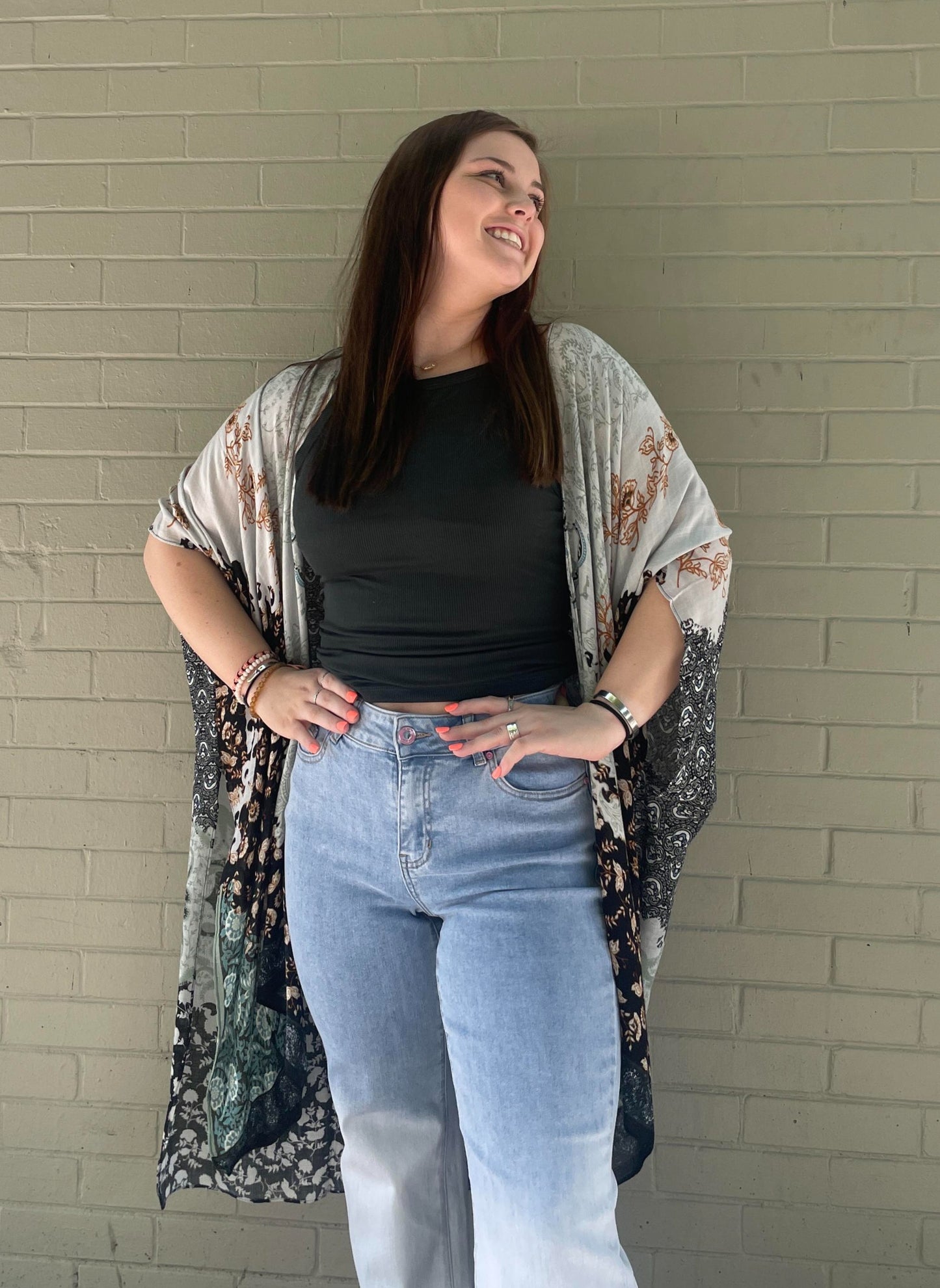 Multi Pattern Open Front Kimono - La De Da