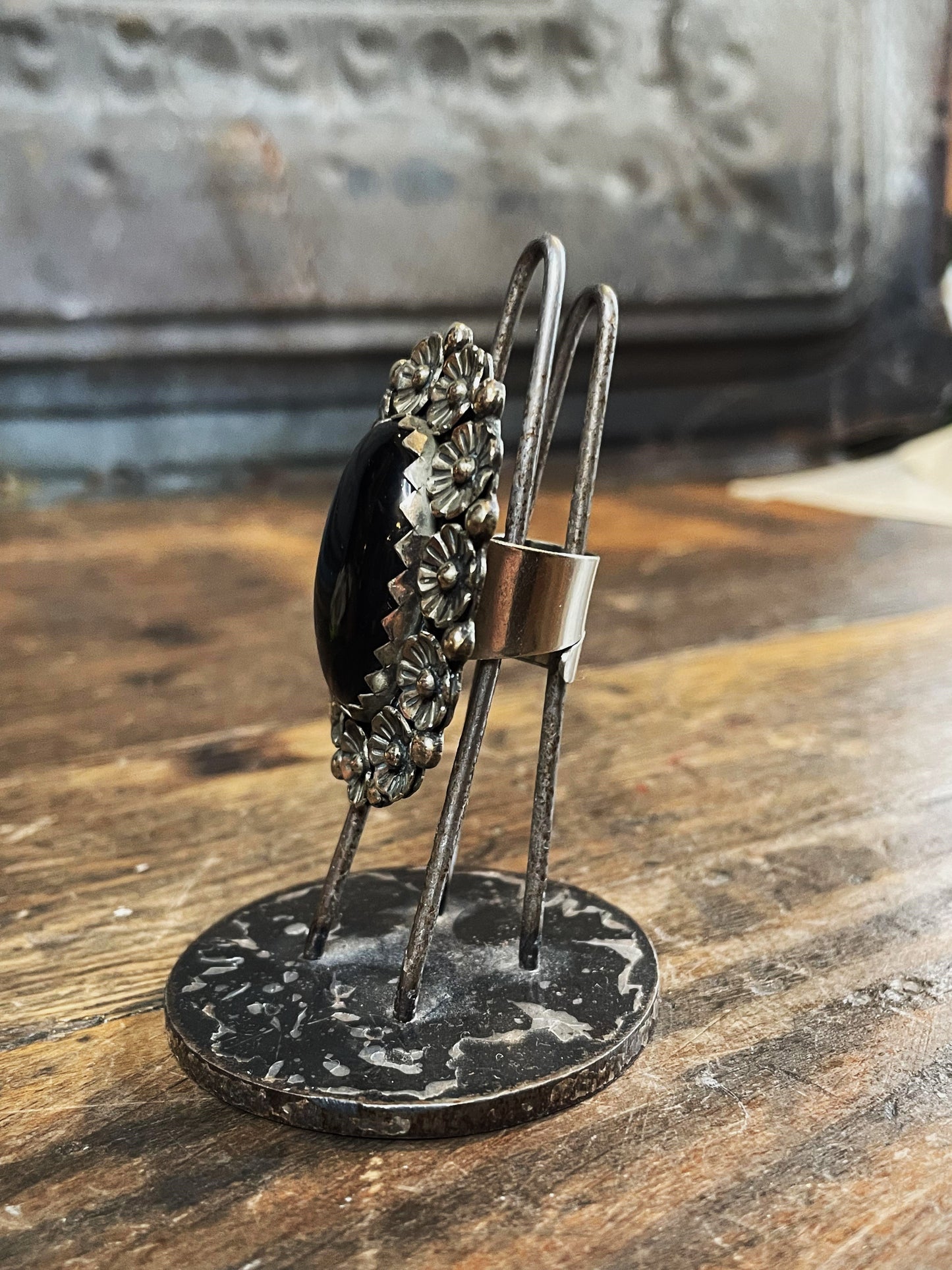 Floral Onyx OOAK Ring - La De Da