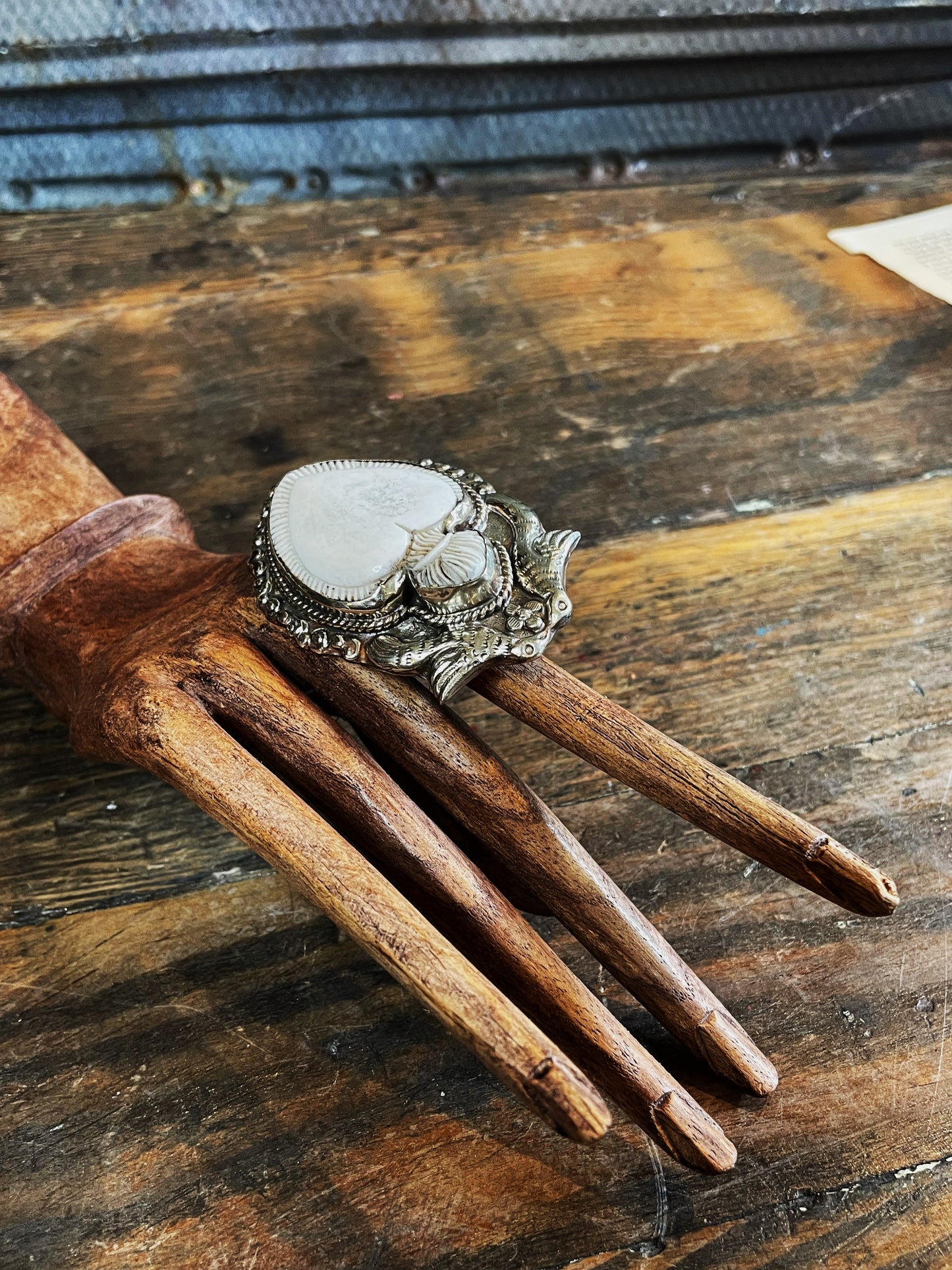 Sacred Heart Bone OOAK Ring - La De Da