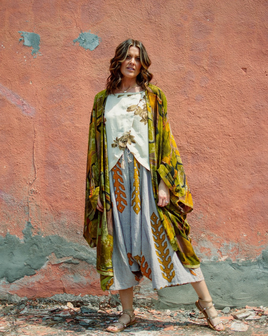 Raspberry Gaia Kimono - La De Da
