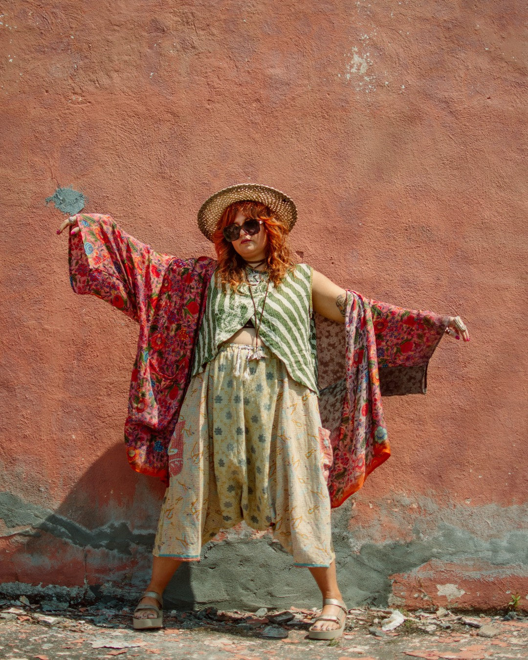 Raspberry Gaia Kimono - La De Da