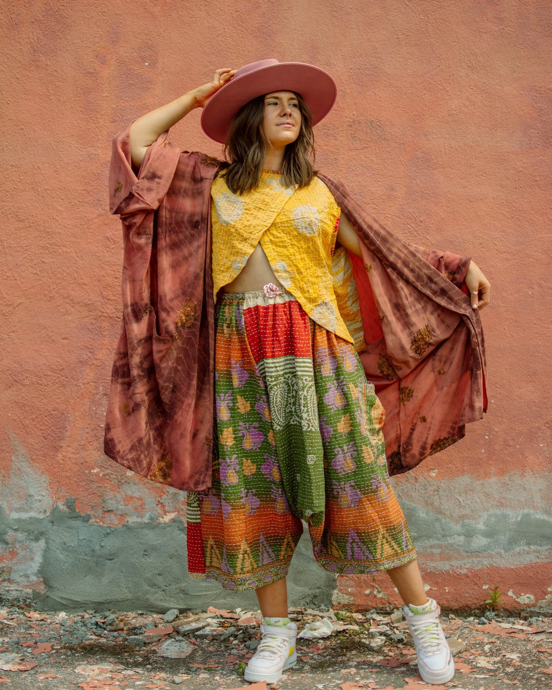 Raspberry Gaia Kimono - La De Da