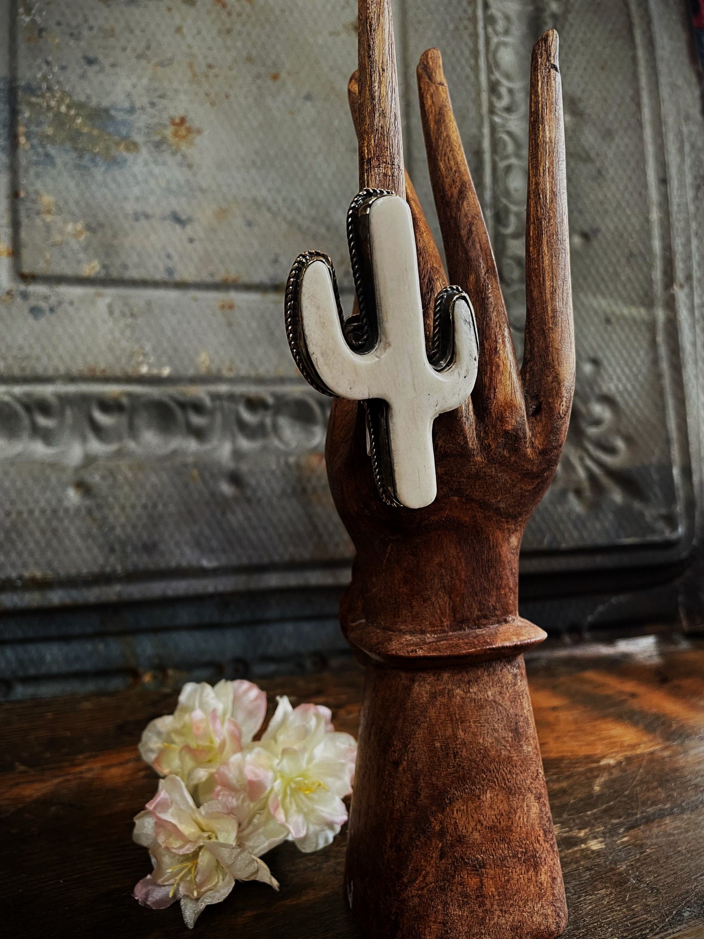 Carved Cactus OOAK Ring - La De Da