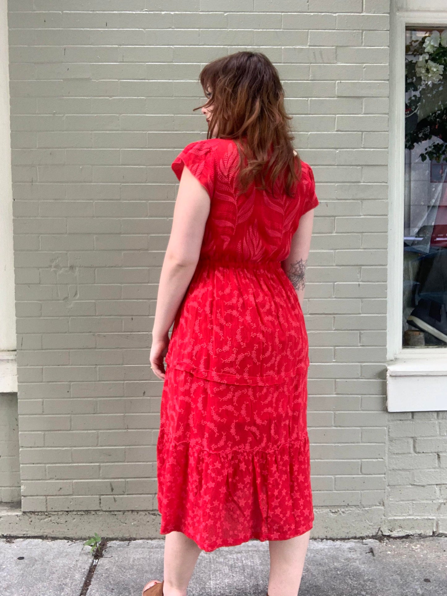 Vitaly Tiered Embroidered Midi Dress - La De Da