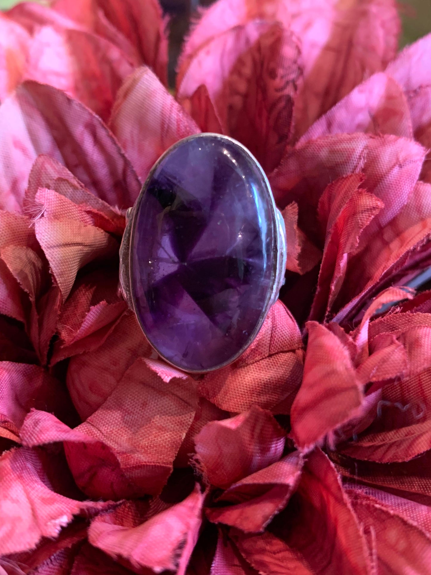 Oval Amethyst Fine Silver Ring* - La De Da