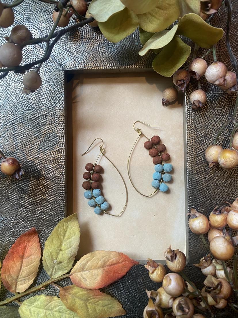 Wine & Skies Kantha Bead Earrings - La De Da