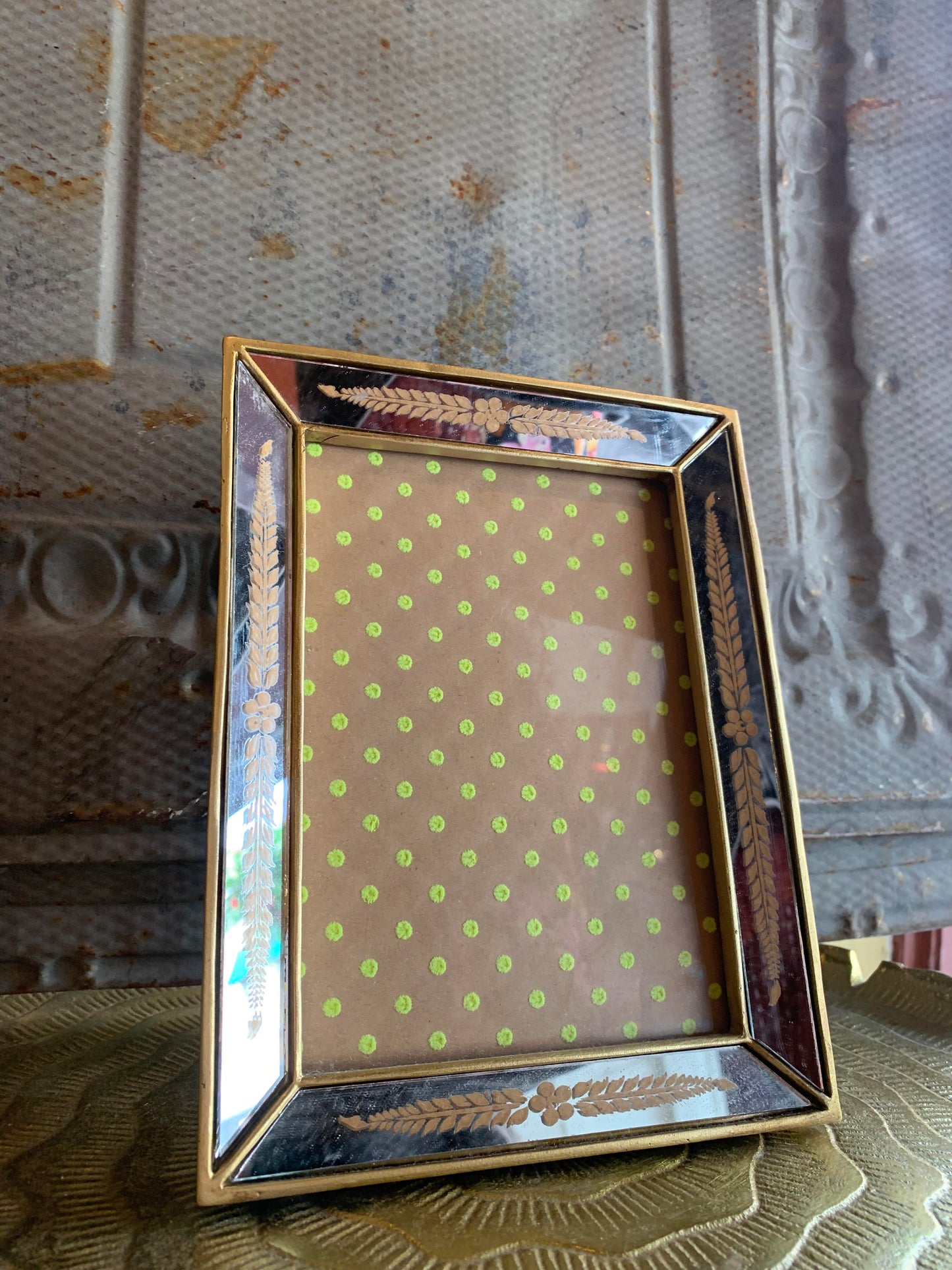 Large Verona Gold Leaf Mirror Photo Frame 5x7 - La De Da