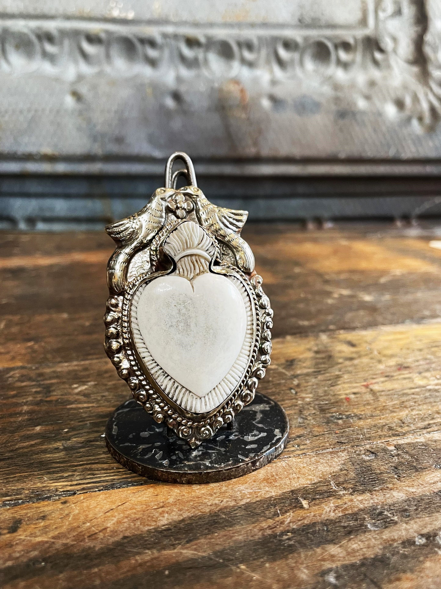 Sacred Heart Bone OOAK Ring - La De Da