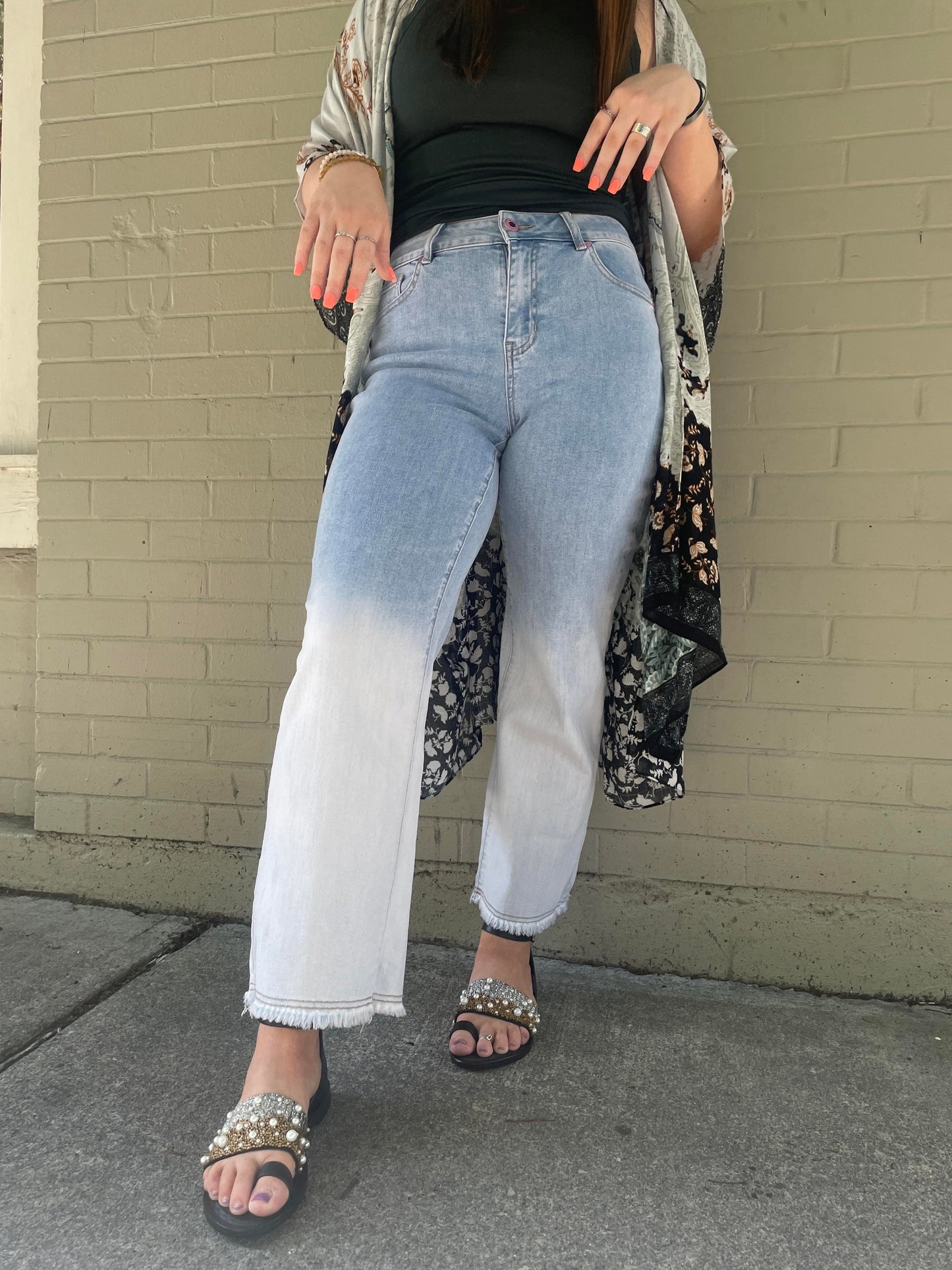 Ombré Wide Leg Jeans - La De Da