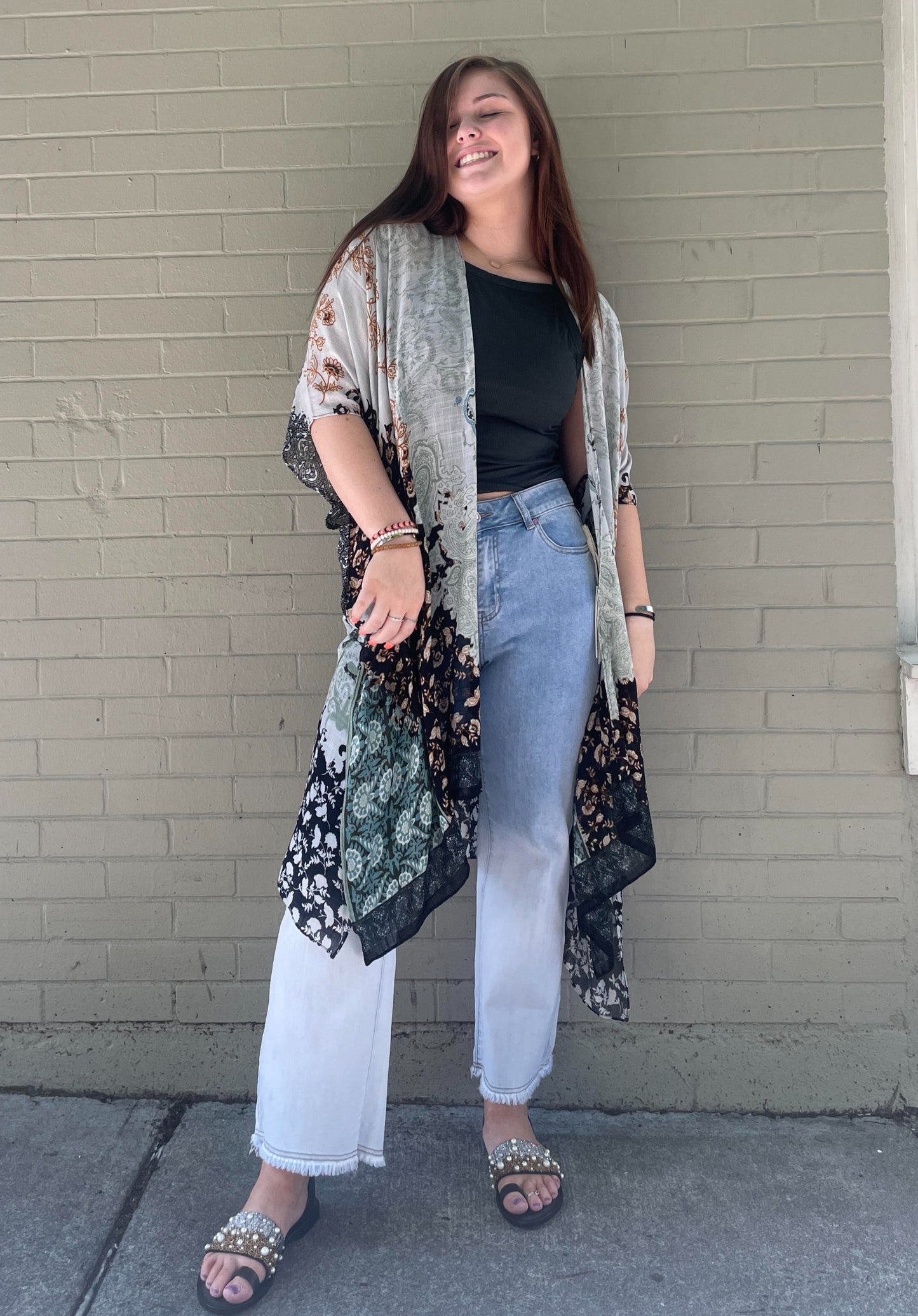 Multi Pattern Open Front Kimono - La De Da