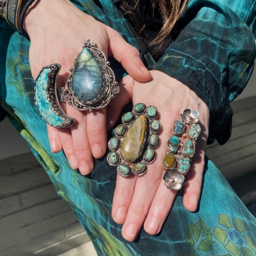 Bumble Bee Jasper & Turqouise OOAK Ring - La De Da