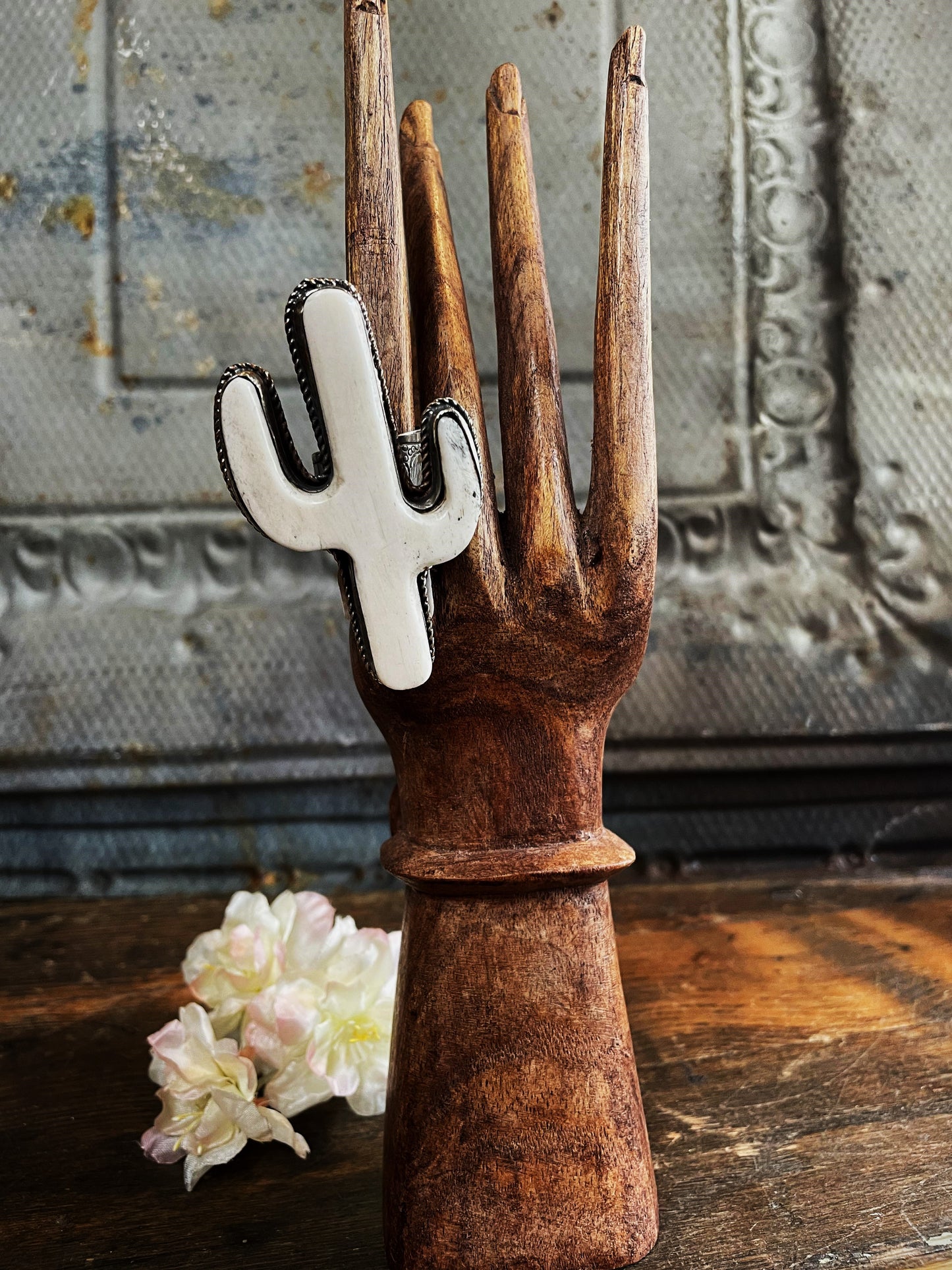 Carved Cactus OOAK Ring - La De Da