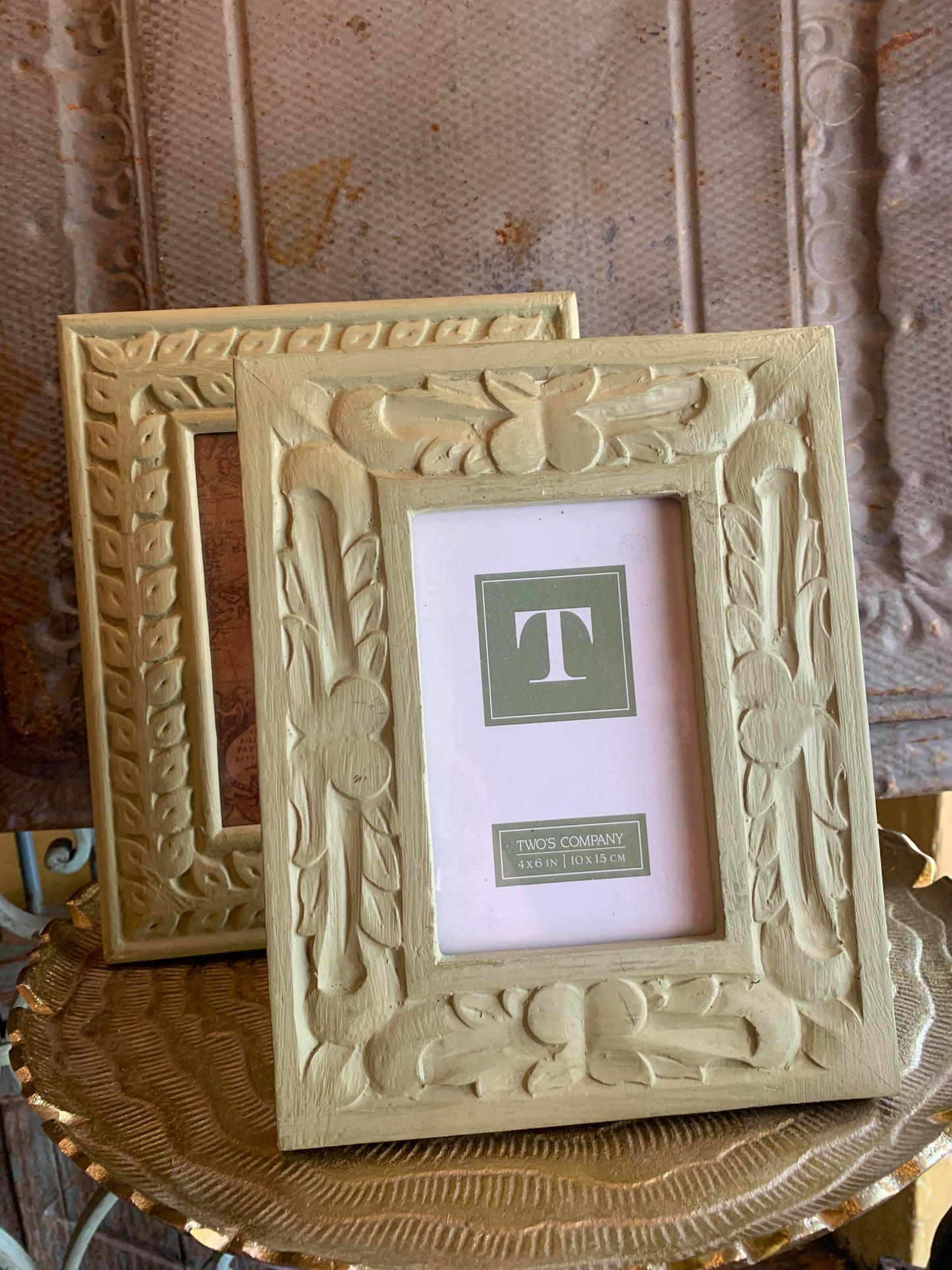 Carved Florals Wooden 4x6 Photo Frame - La De Da