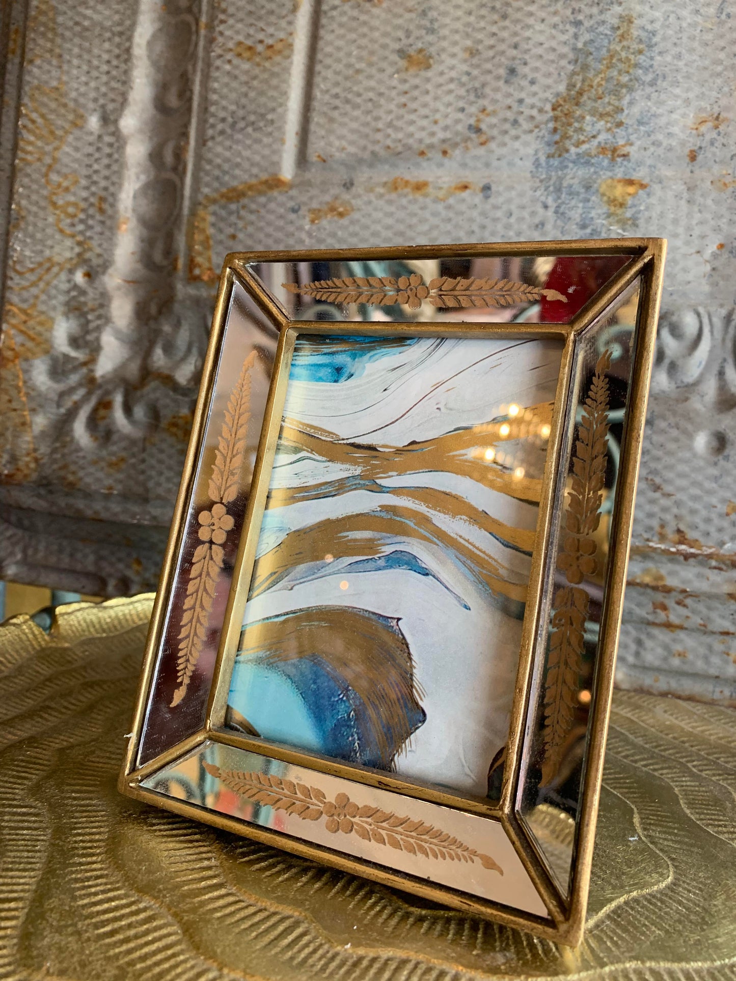 Medium Verona Gold Leaf Mirror Photo Frame - La De Da