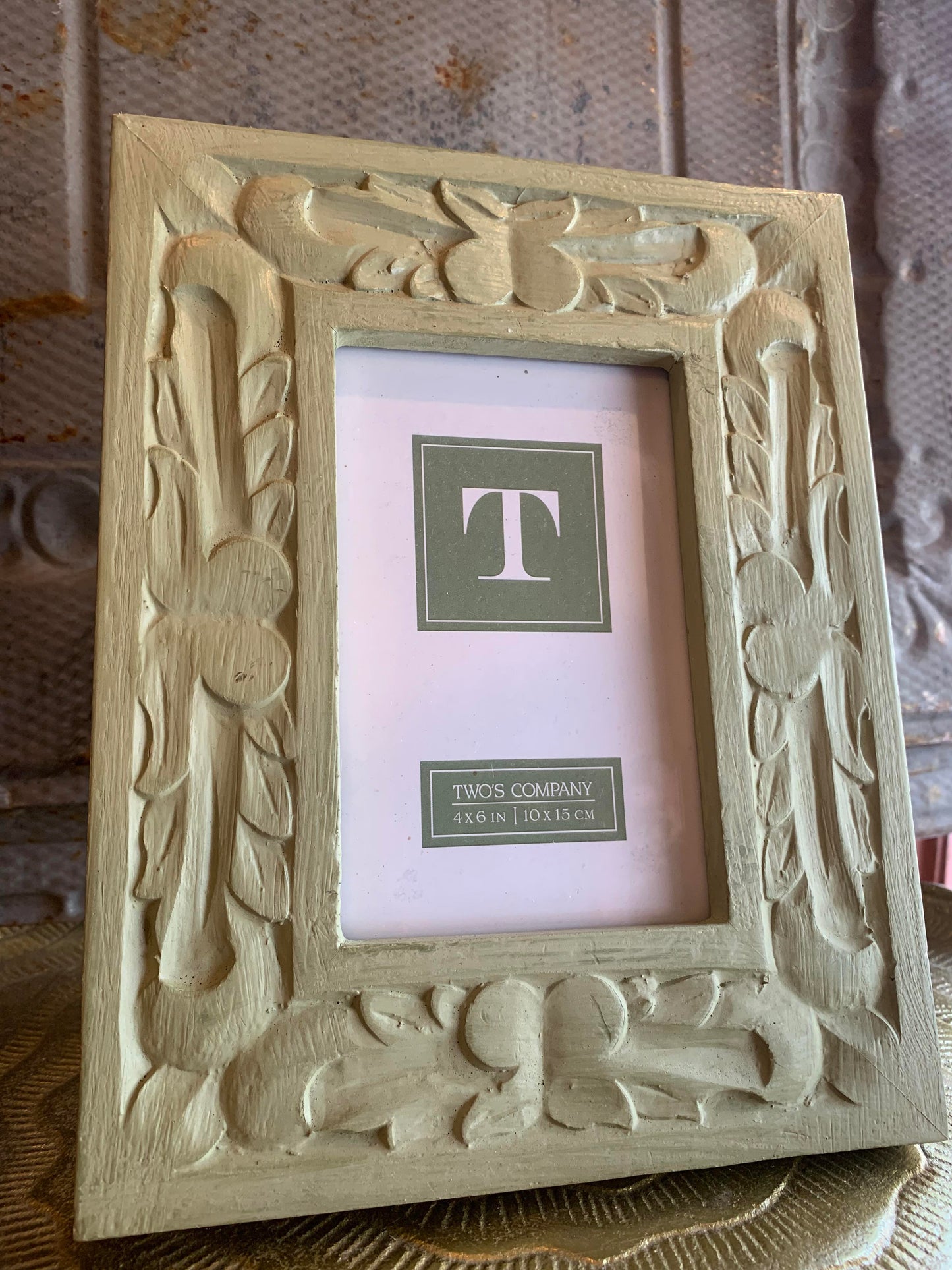 Carved Florals Wooden 4x6 Photo Frame - La De Da