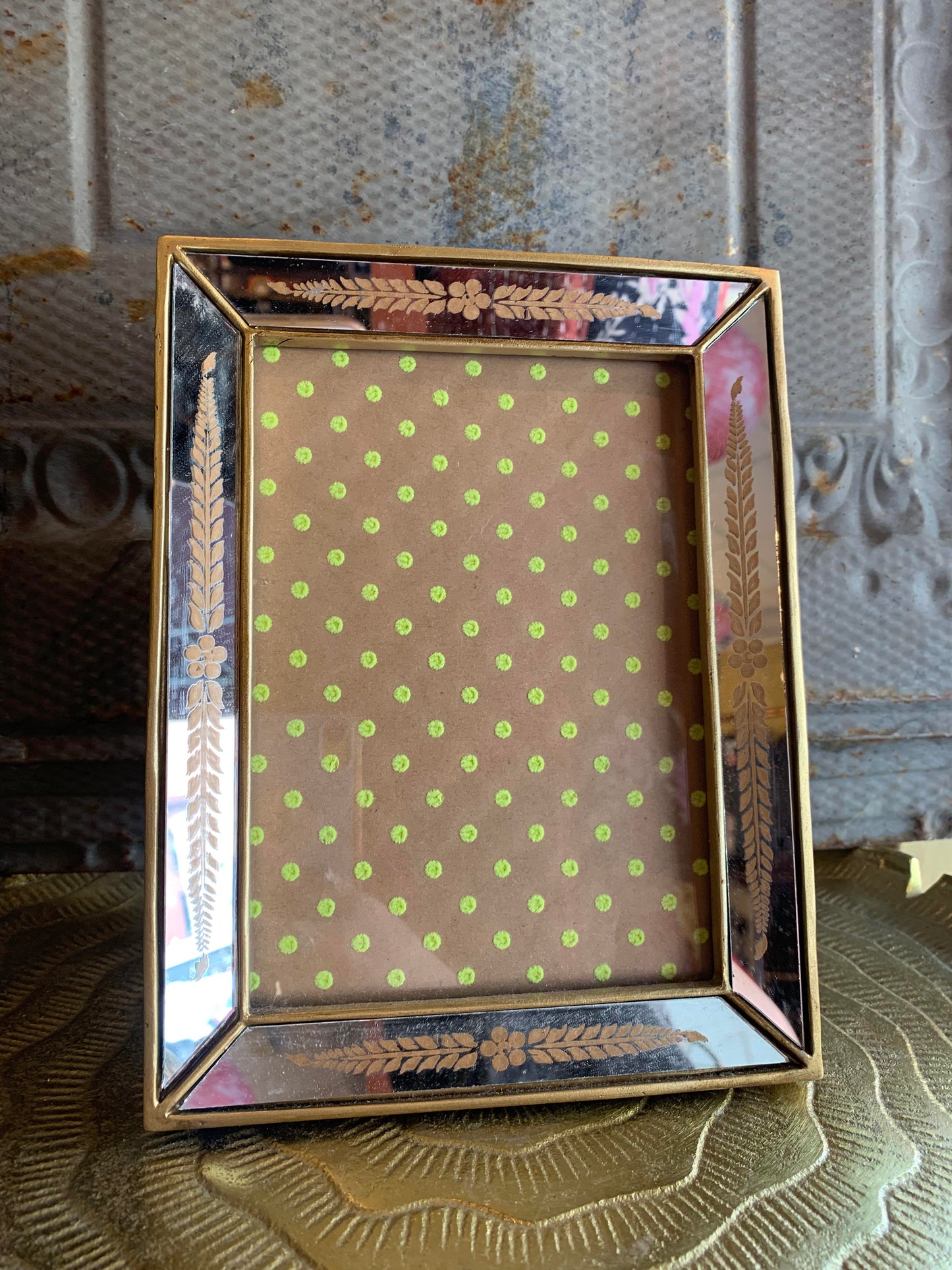 Large Verona Gold Leaf Mirror Photo Frame 5x7 - La De Da