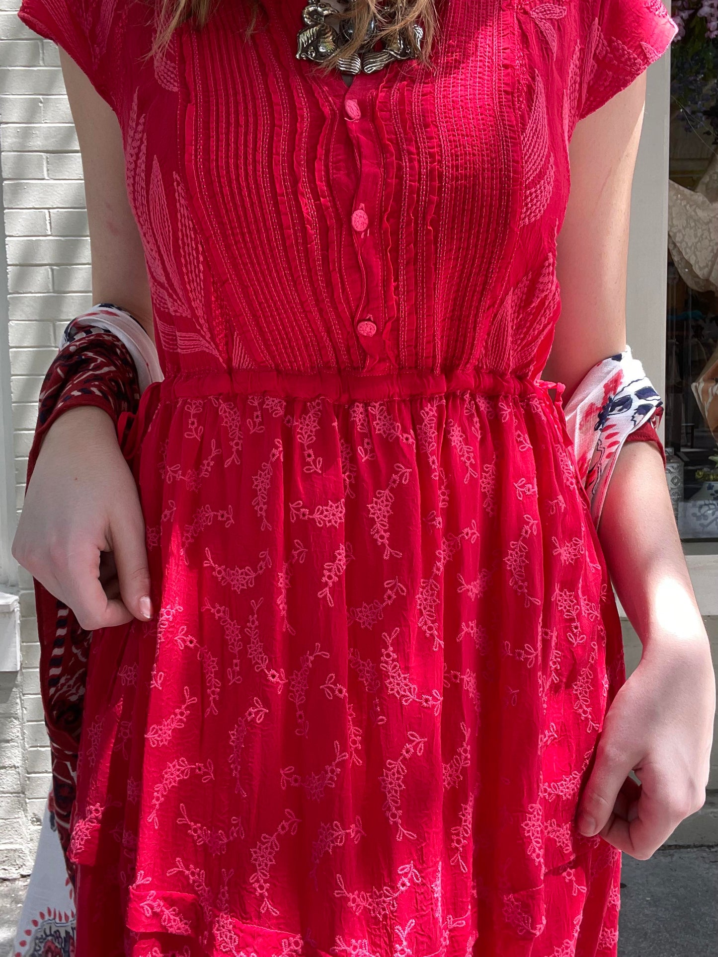 Vitaly Tiered Embroidered Midi Dress - La De Da