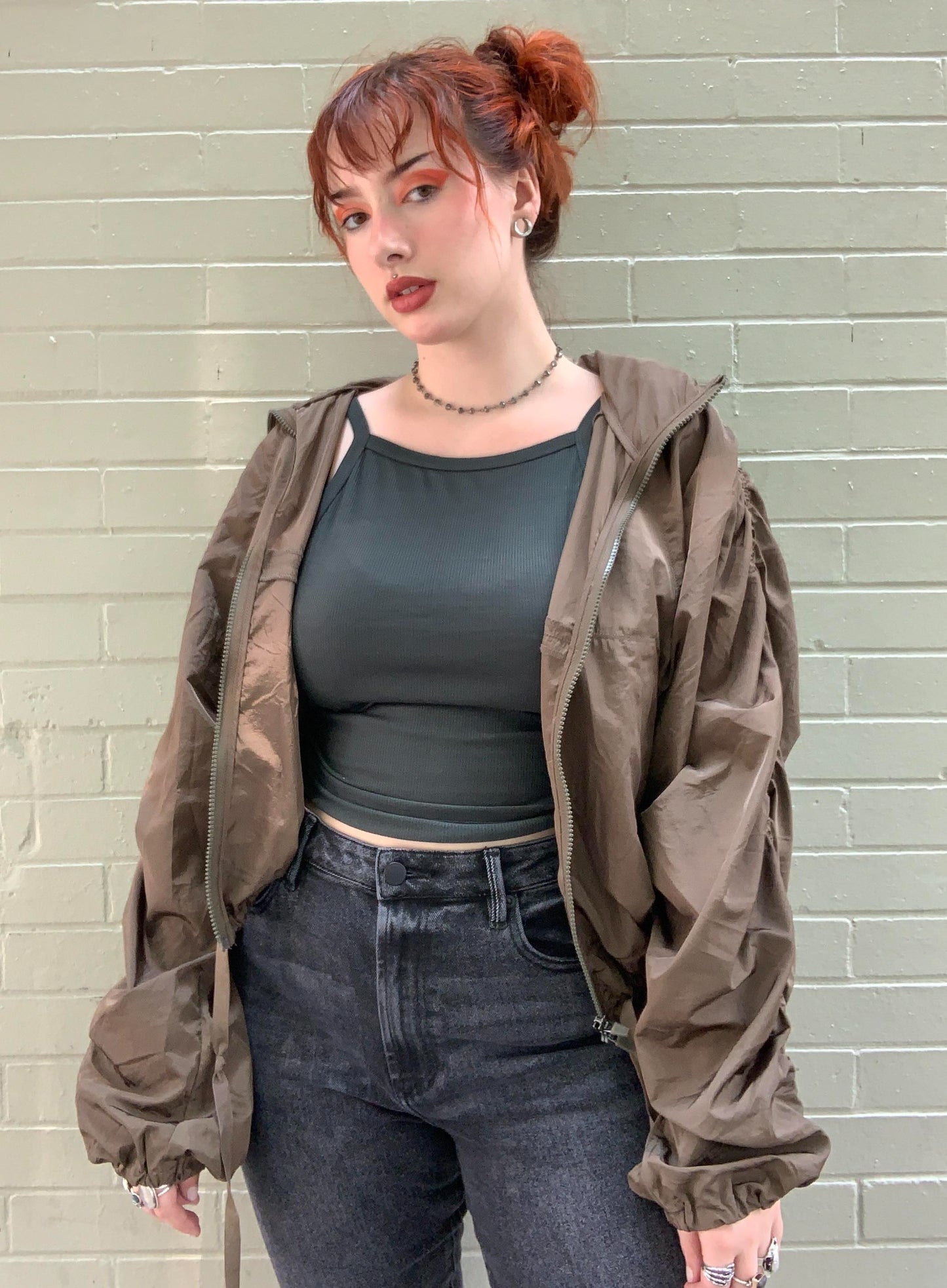 Dark Olive Way Home Packable Rain Jacket - La De Da