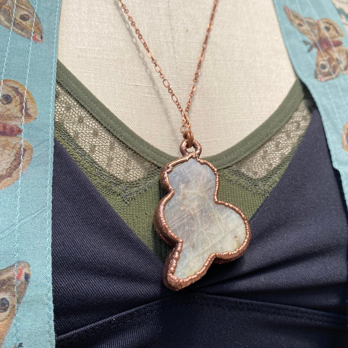 Sunstone Moonstone Serpent Necklace - La De Da