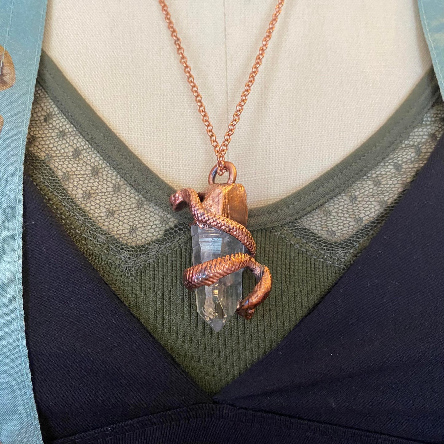 Clear Quartz Serpent Necklace - La De Da